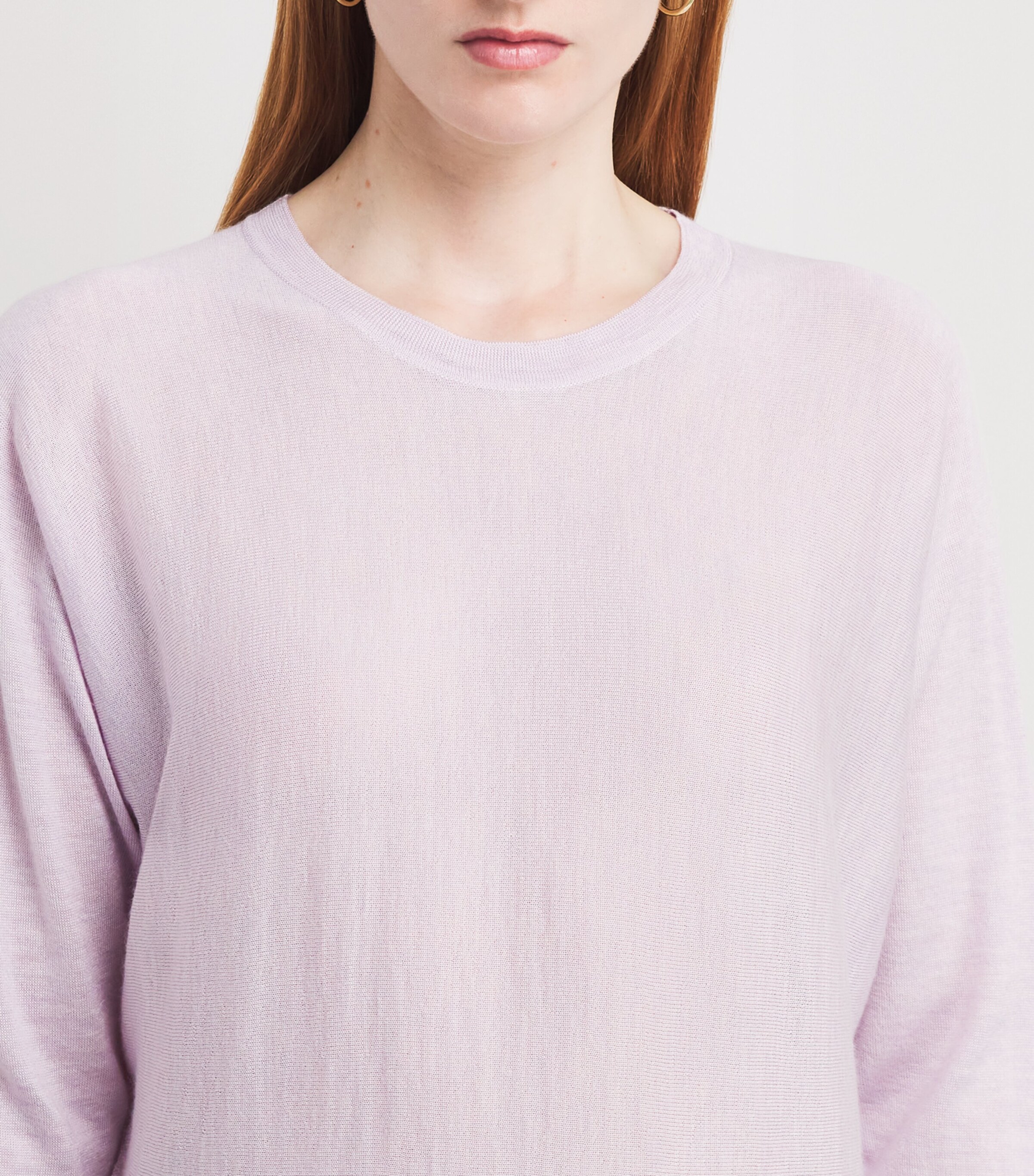 Johnstons Of Elgin Womens Cashmere-Silk Batwing Sweater Lavender Image 6