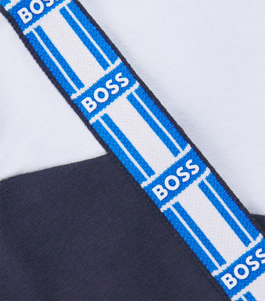 BOSS Kidswear Cotton All-In-One and Hat Set (1-18 Months) Navy Image 4
