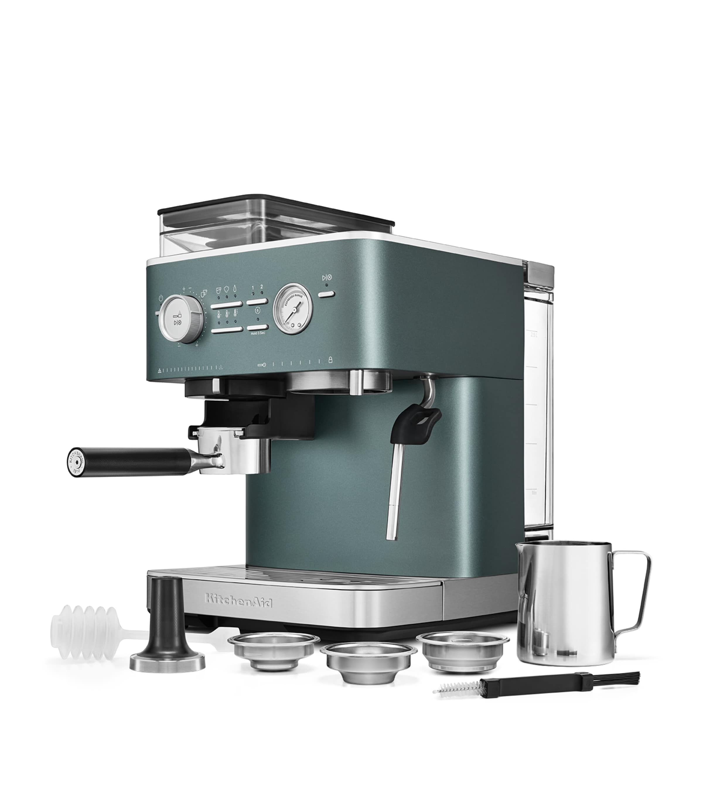 KitchenAid Semi Automatic Espresso Machine with Burr Grinder Juniper Image 3