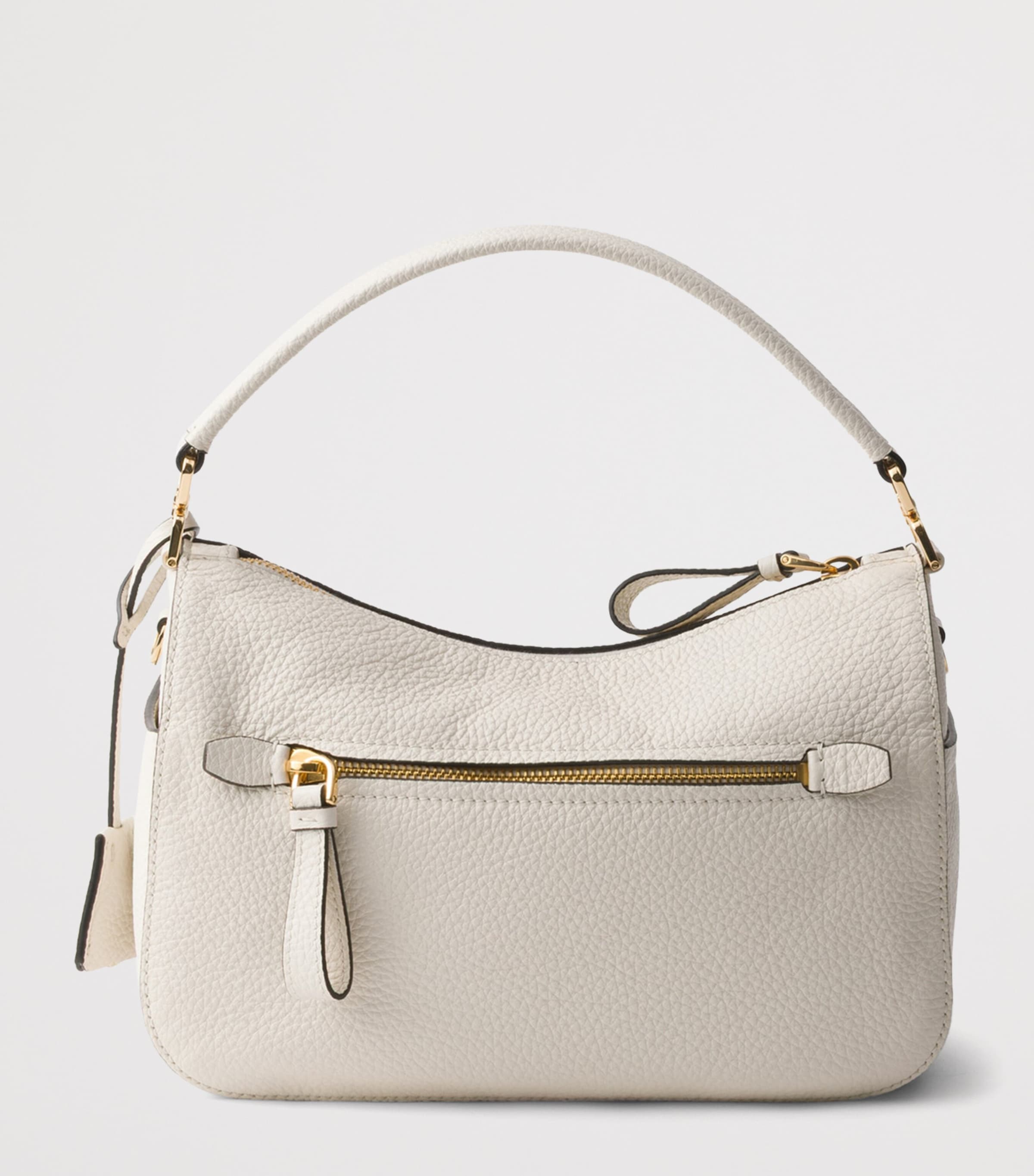 Prada Small Leather Top-Handle Bag White Image 4