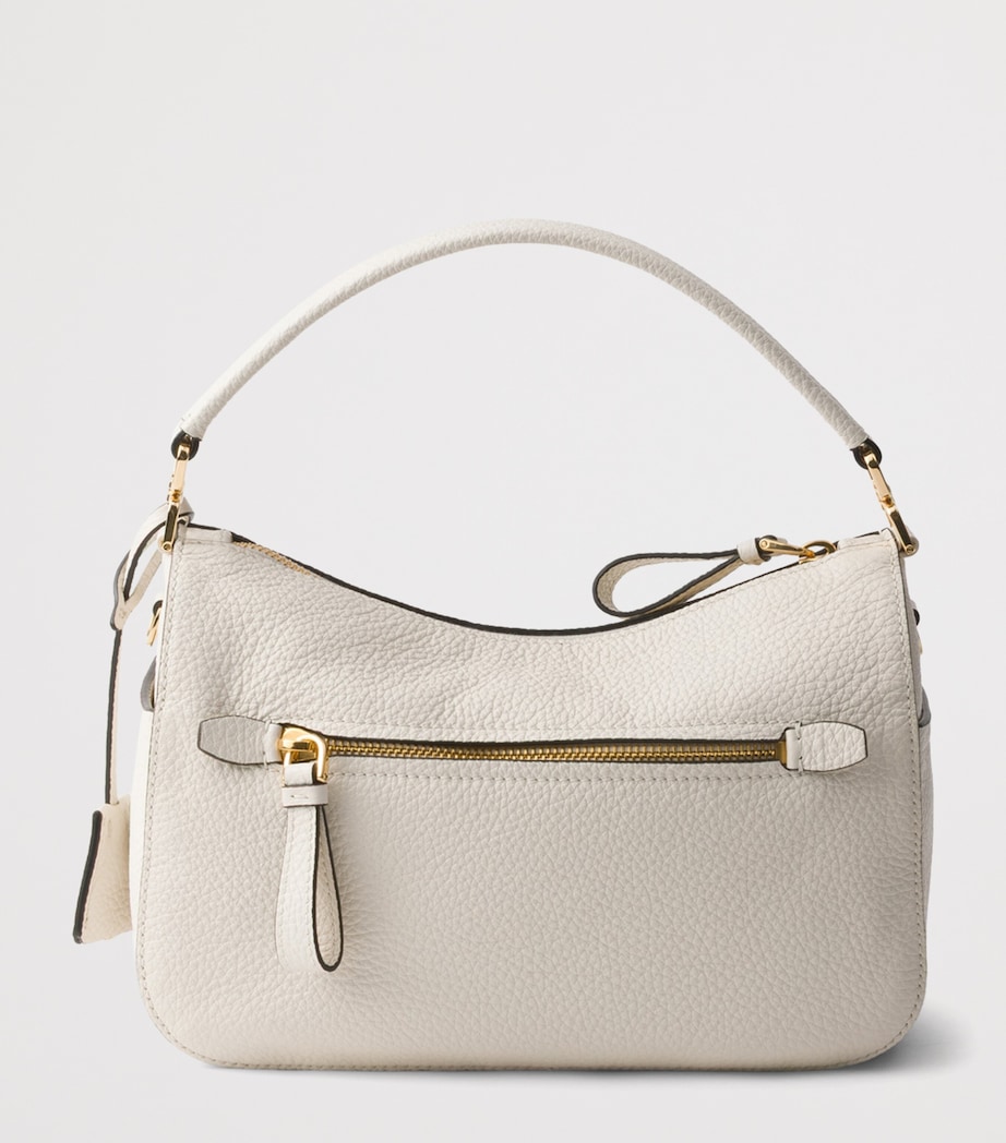 Prada Small Leather Top-Handle Bag White Image 4