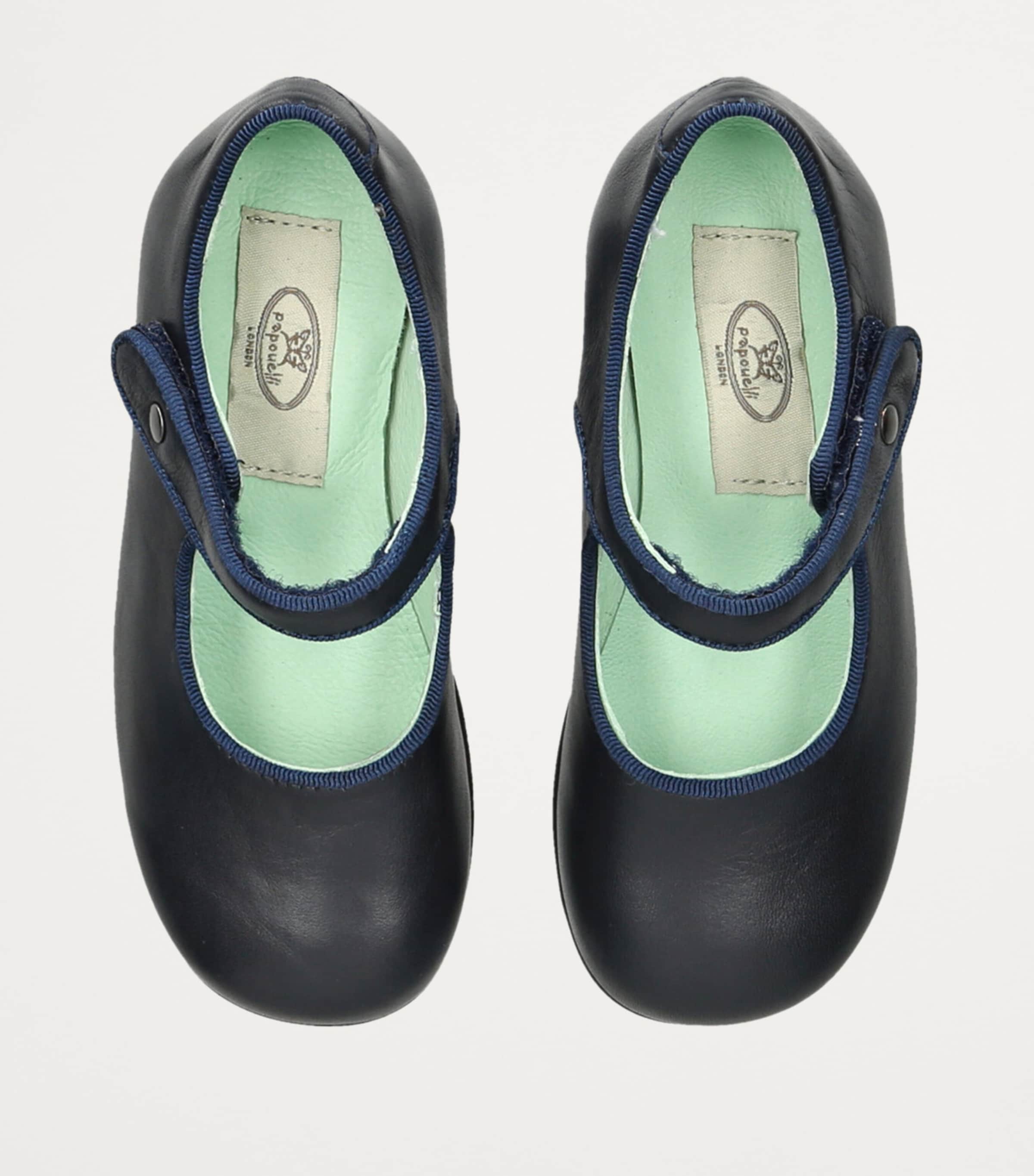 papouelli Leather Maud Mary Janes Navy Image 3