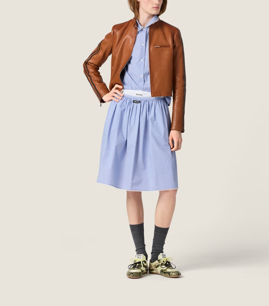 Miu Miu Womens Cotton Gingham Shirt White Image 2
