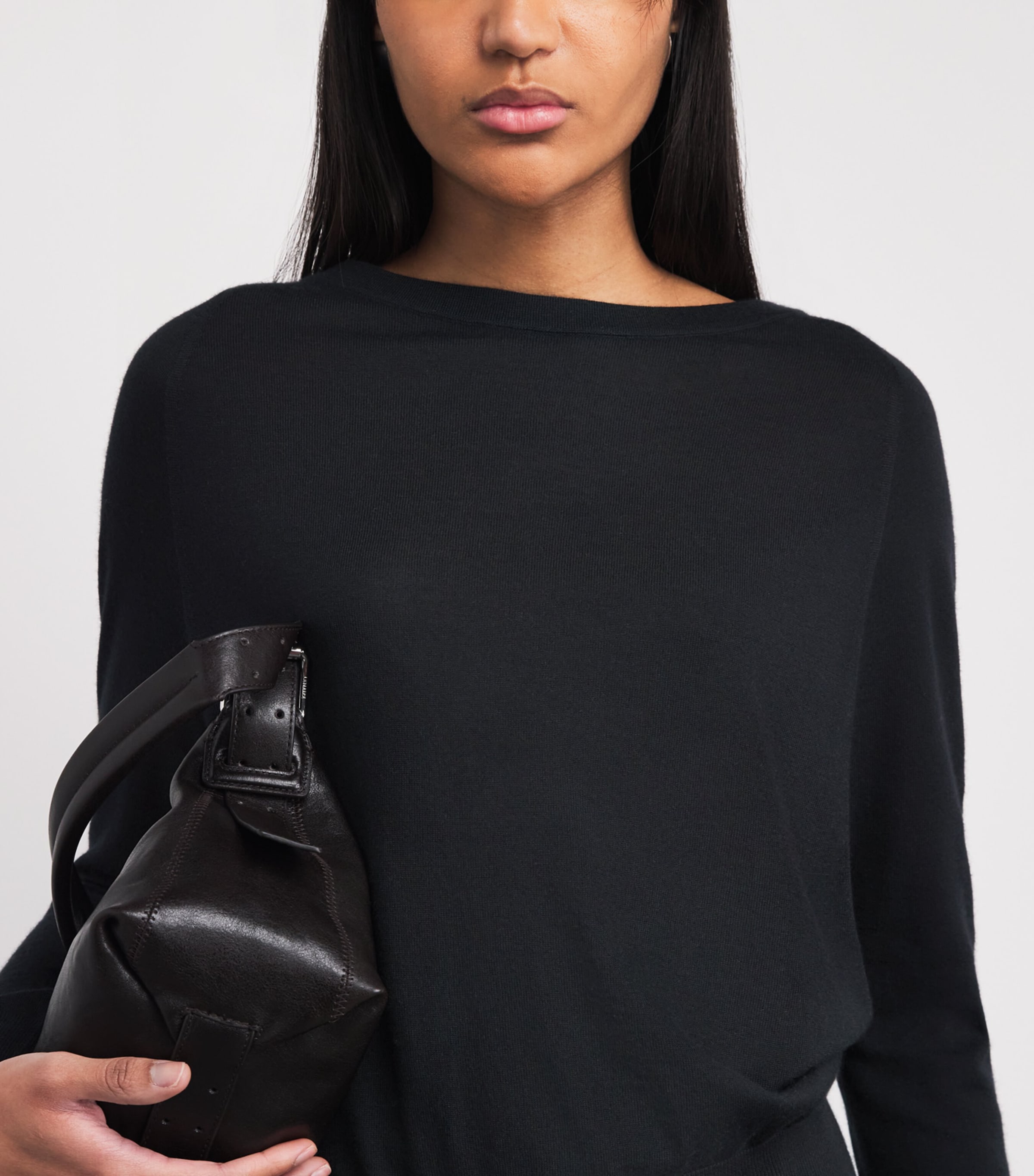 Johnstons Of Elgin Womens Cashmere Finola Sweater Black Image 3