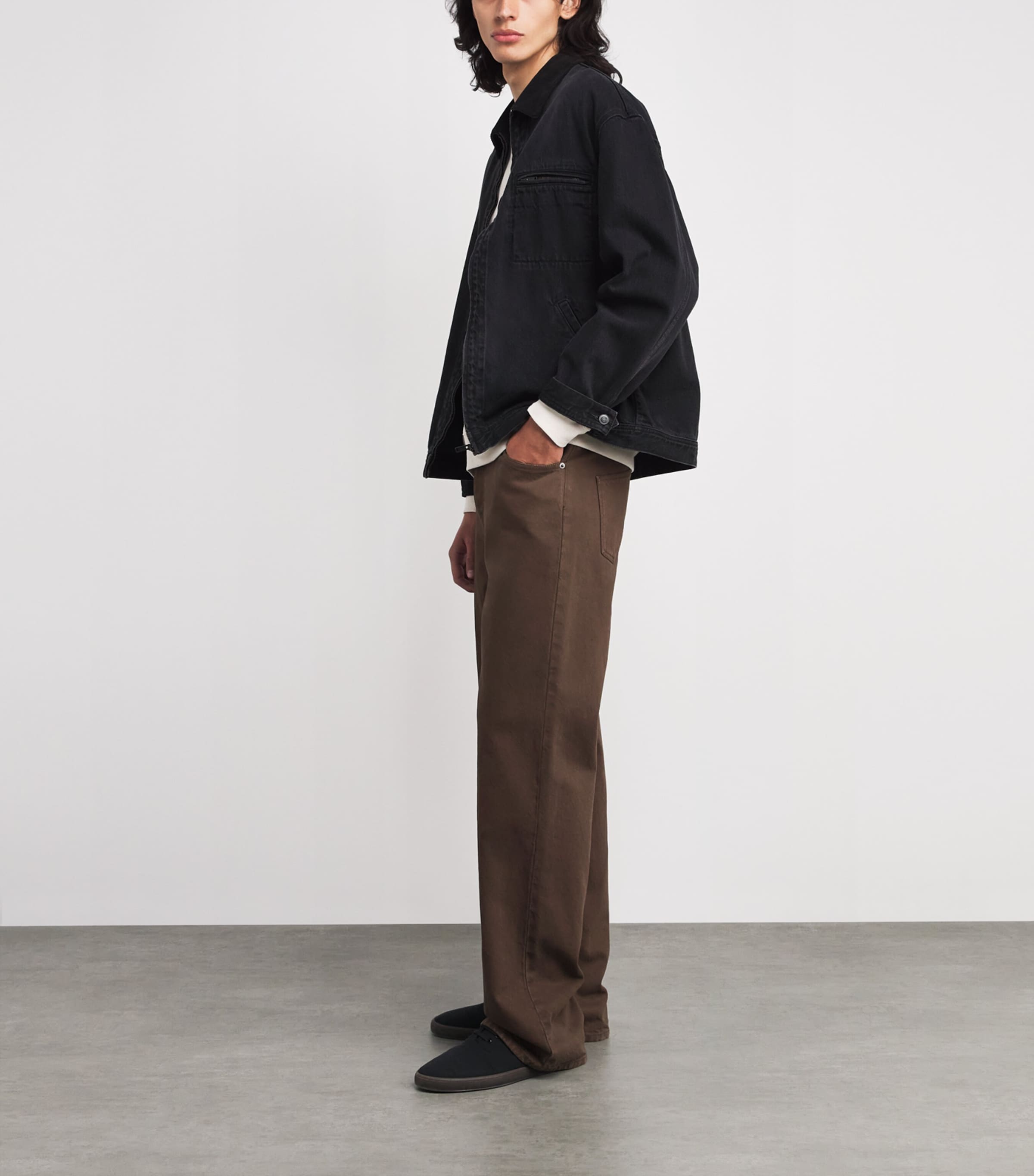 The Row Mens Siouxie Straight Jeans Brown Grey Image 2