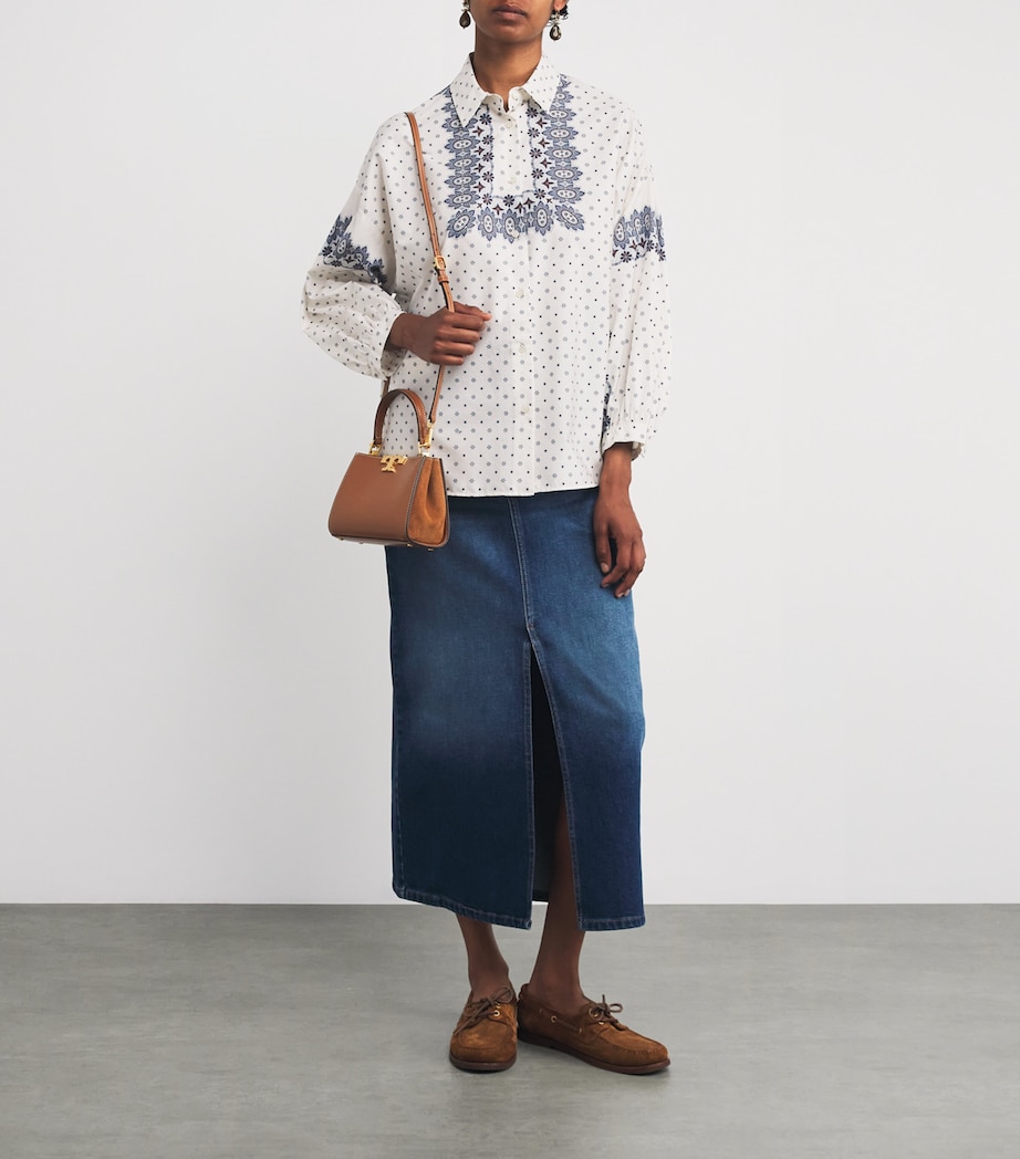 Cotton Floral Print Shirt IVORY Image 2