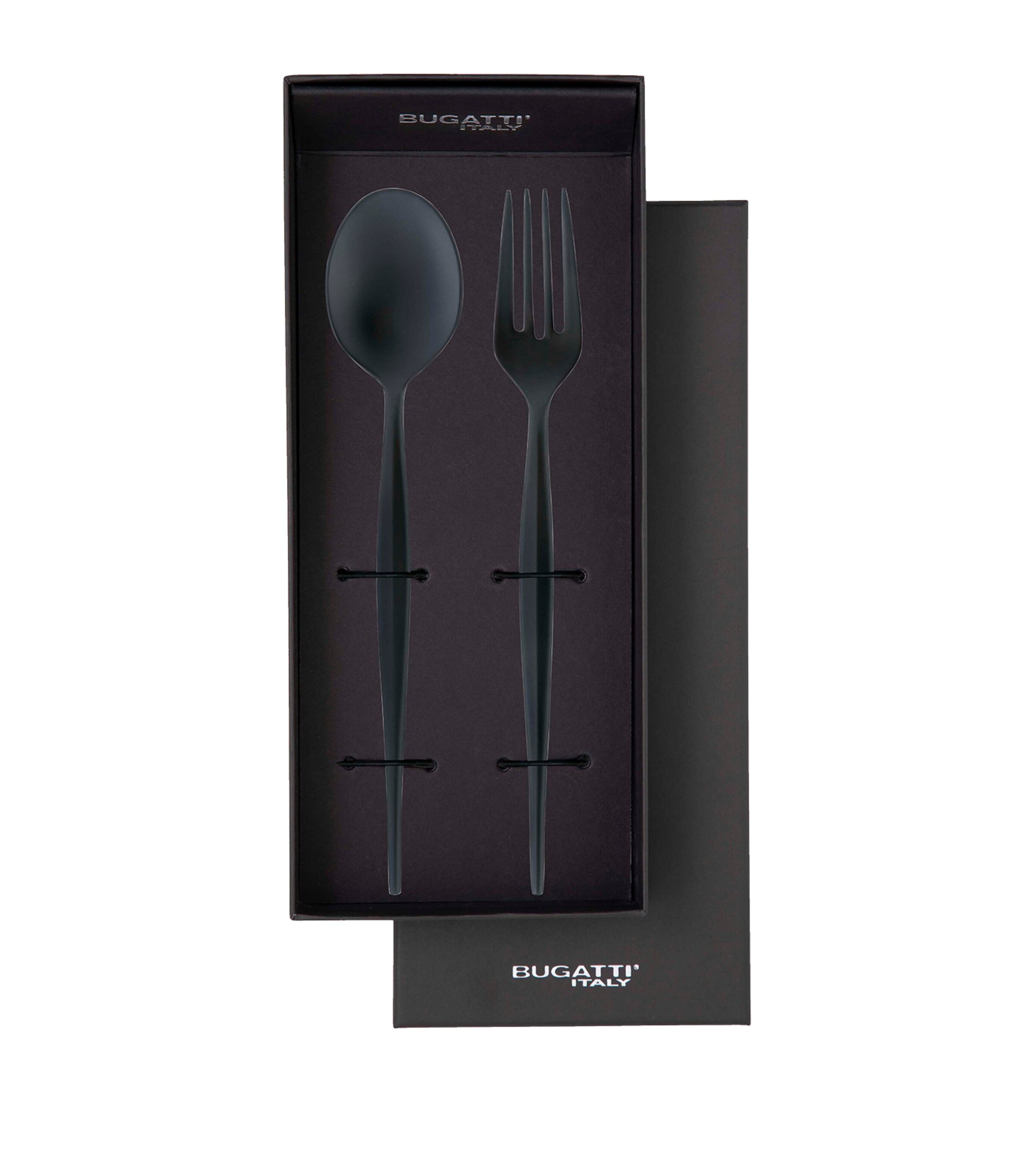Bugatti Stainless Steel Natura 2-Piece Serving Set Pvd Blck Sndblastd Image 2
