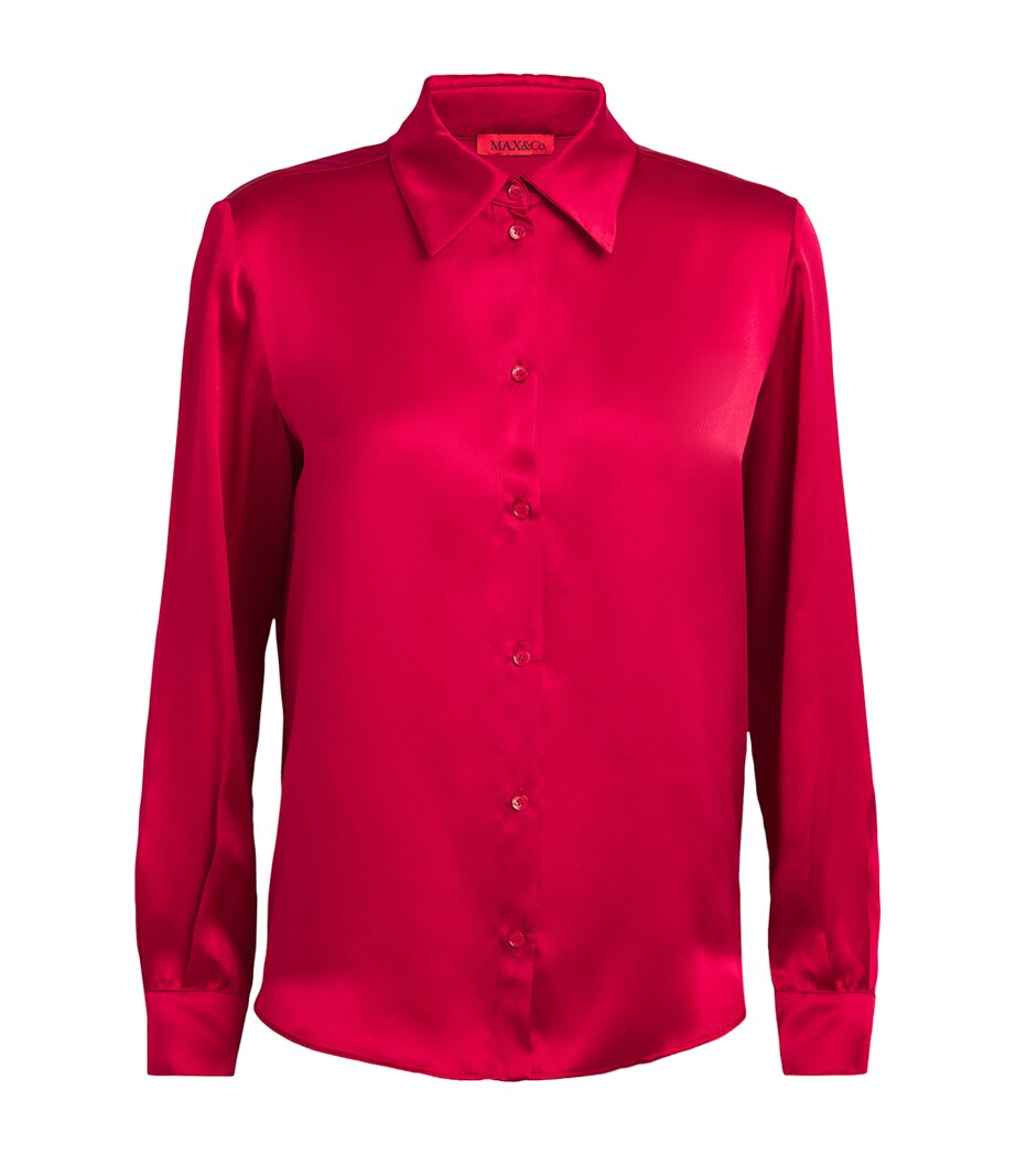 MAX&Co. Womens Silk Shirt Red Image 1