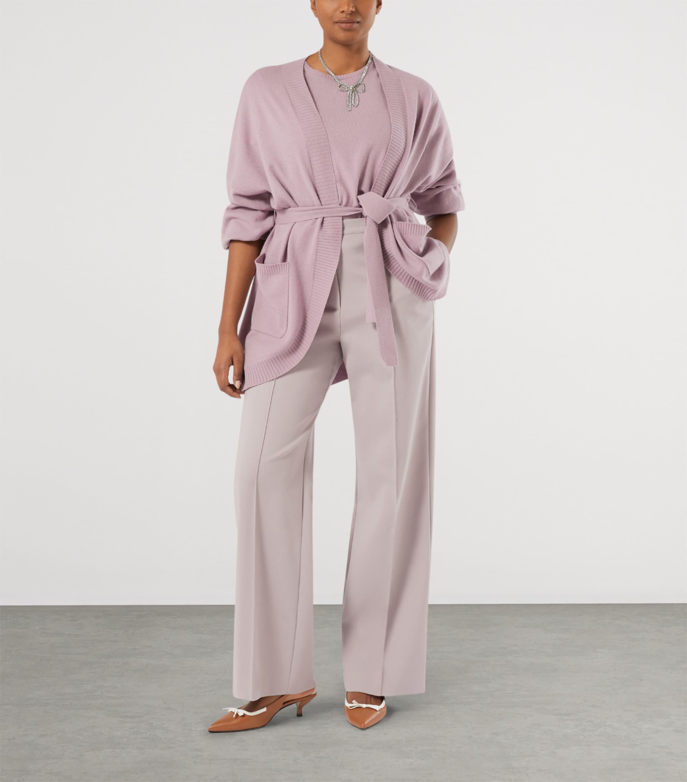 Marina Rinaldi Womens Cashmere Cardigan Lilac Image 4