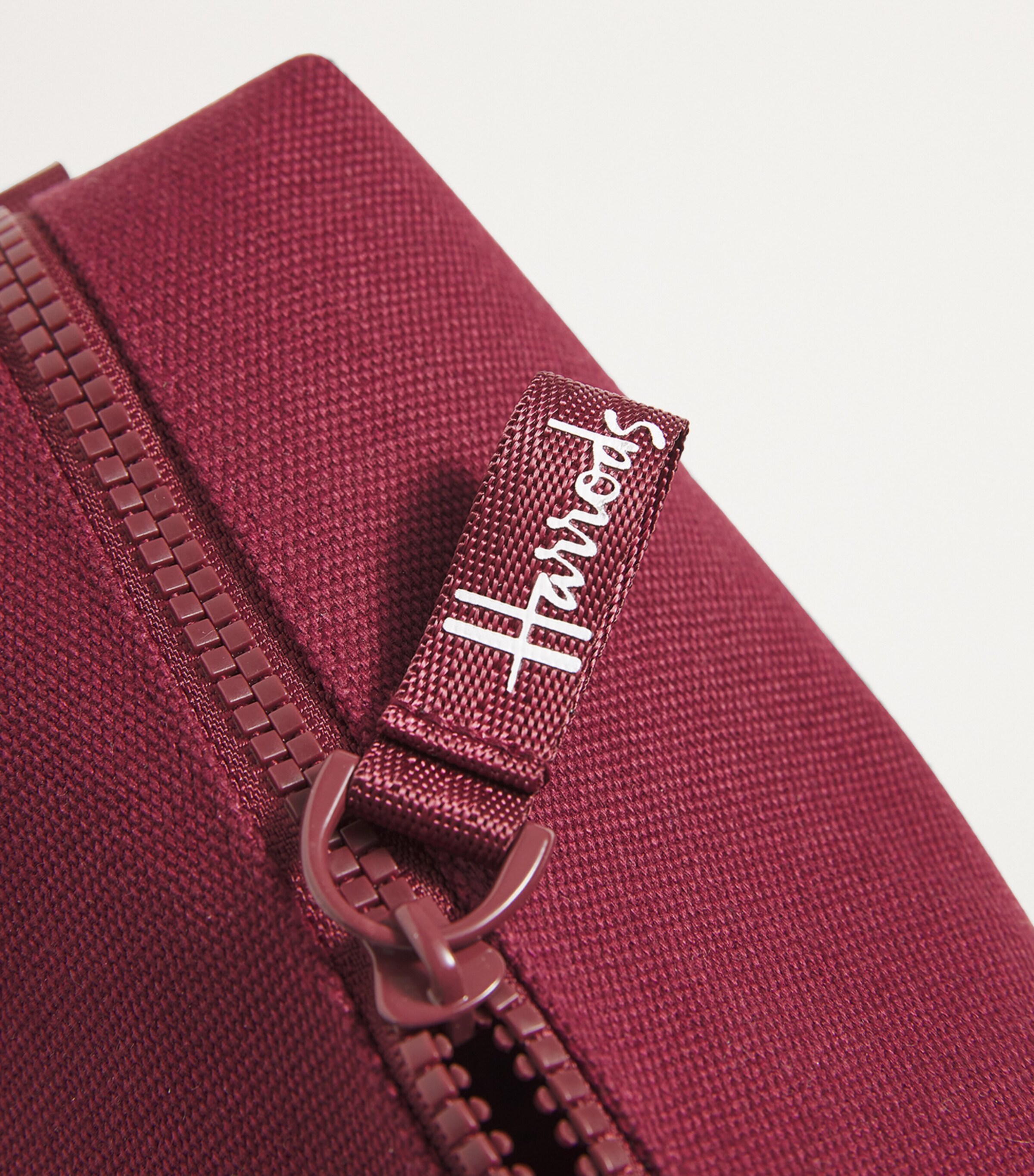 Harrods Cotton Logo Cosmetics Bag Berry Image 5