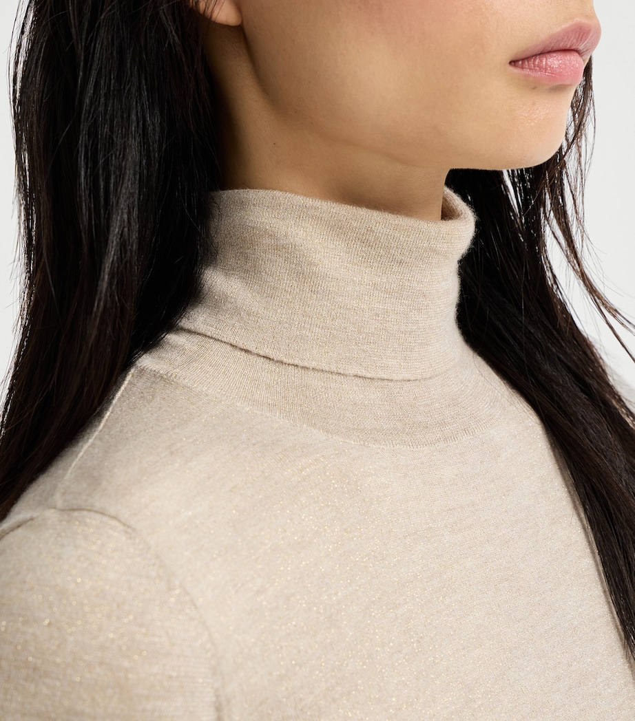 Brunello Cucinelli Womens Cashmere-Silk-Blend Rollneck Sweater Image 6