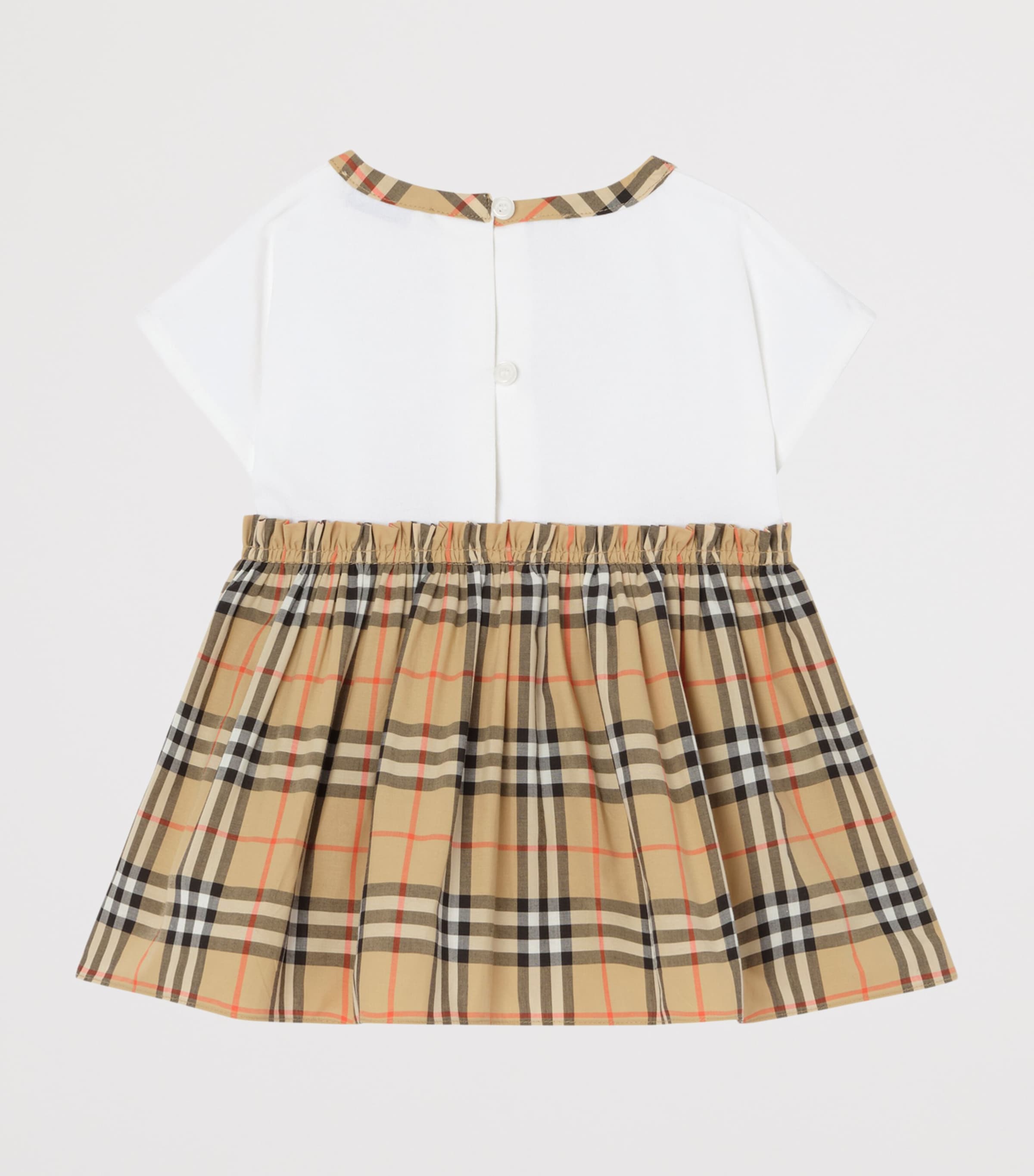 Burberry Kids Cotton Check Dress and Bloomers Set (1-18 Months) White Image 3