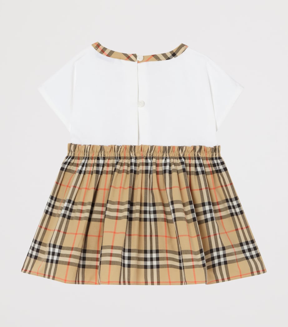 Burberry Kids Cotton Check Dress and Bloomers Set (1-18 Months) White Image 3