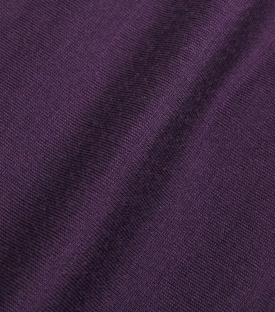 John Smedley Mens Extra Fine Merino Wool Lundy Sweater Velvet Plums Image 6