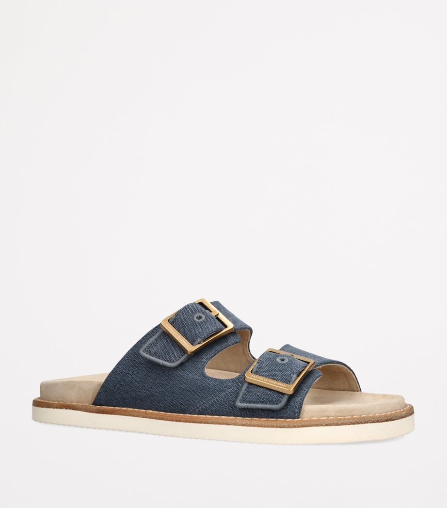Suede Double-Strap Sandals NAVY Image 3