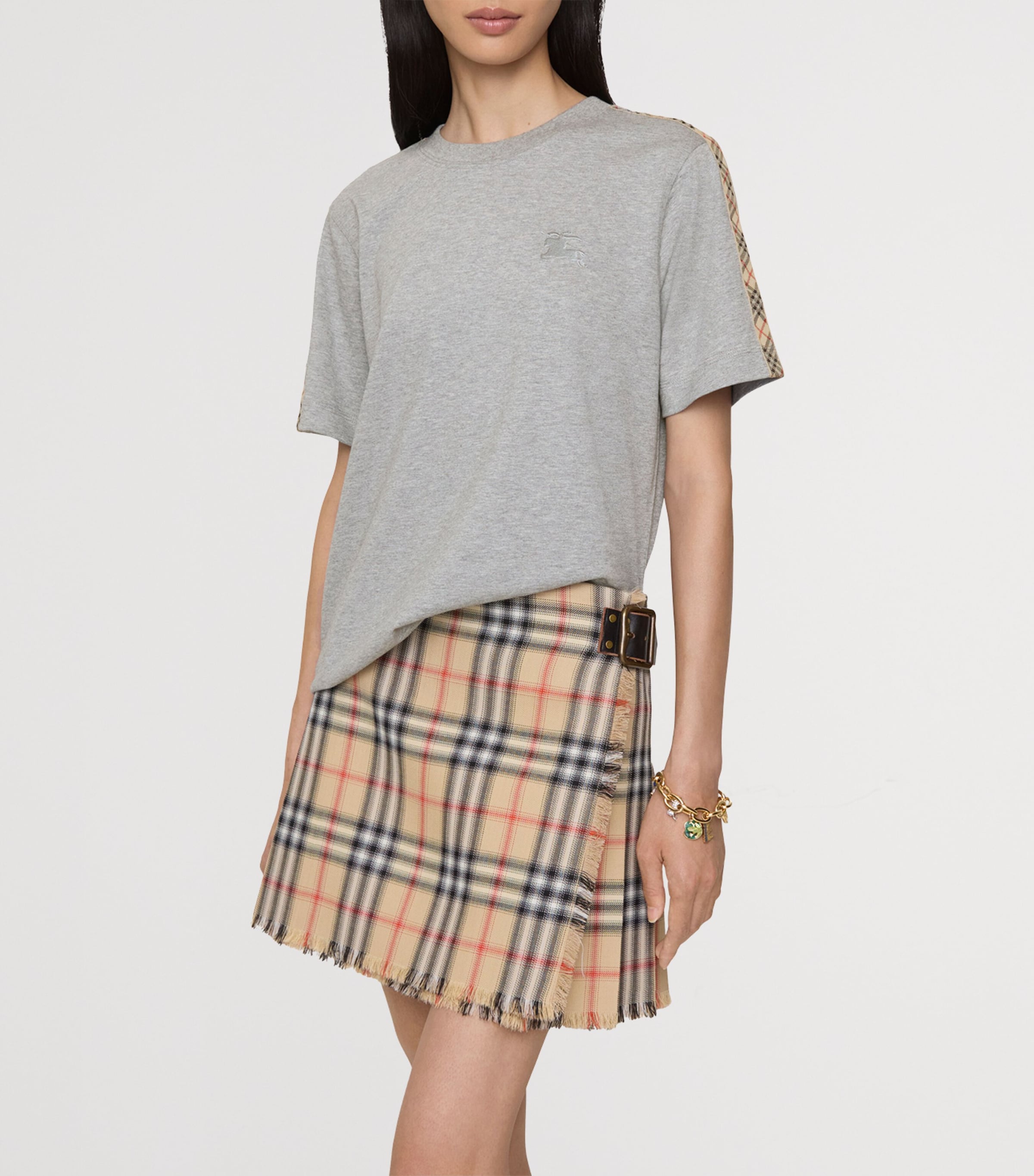 Check-Trim EKD T-Shirt PALE GREY MELANGE Image 2