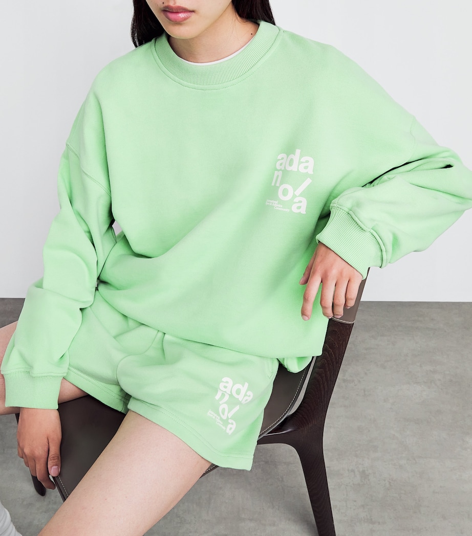 Cotton Logo Sweatshirt LIME GRN/MRSHML WHT Image 6