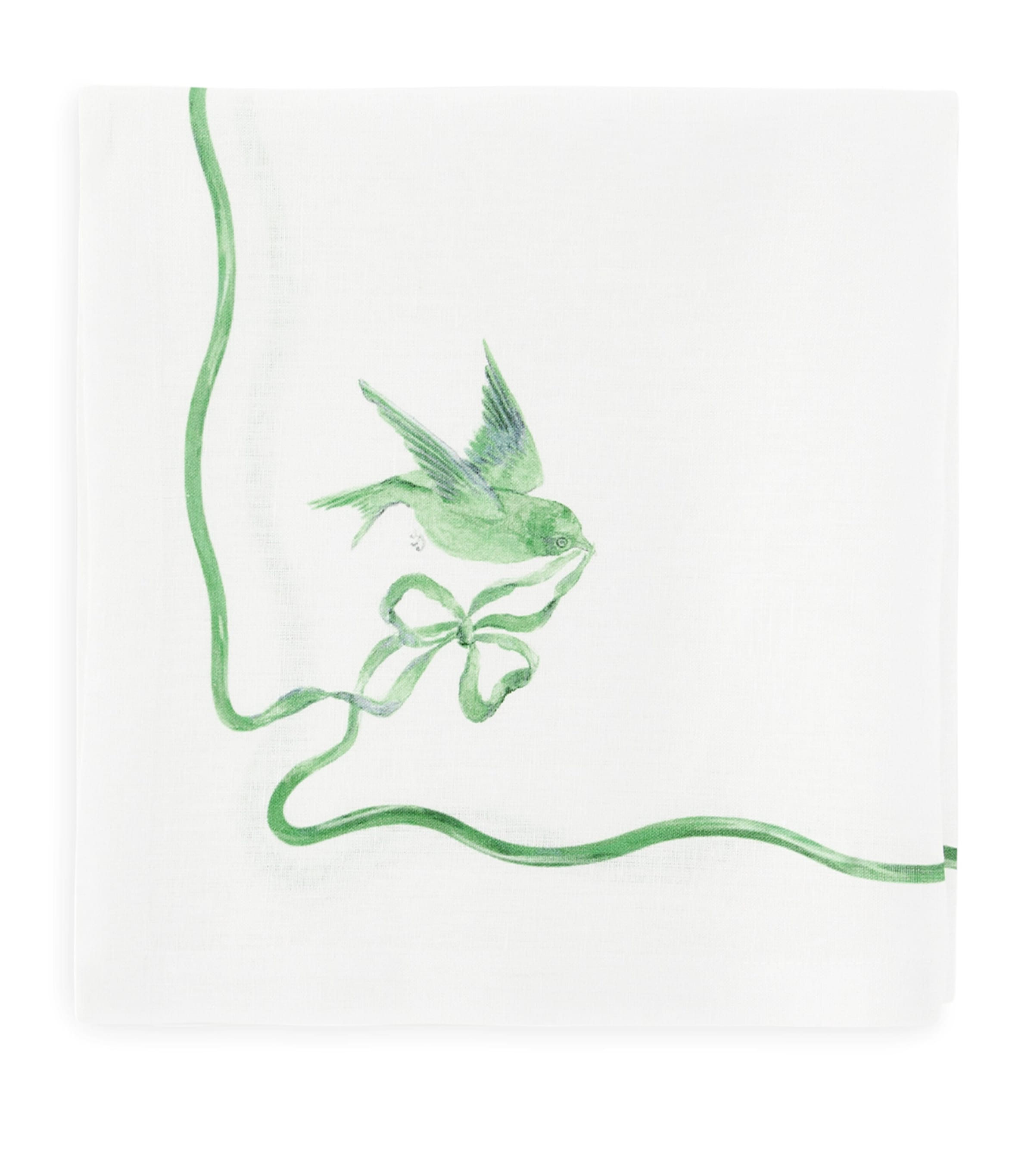 Set of 2 Linen Secret Garden Napkins (50cm x 50cm) KELLY GREEN Image 2