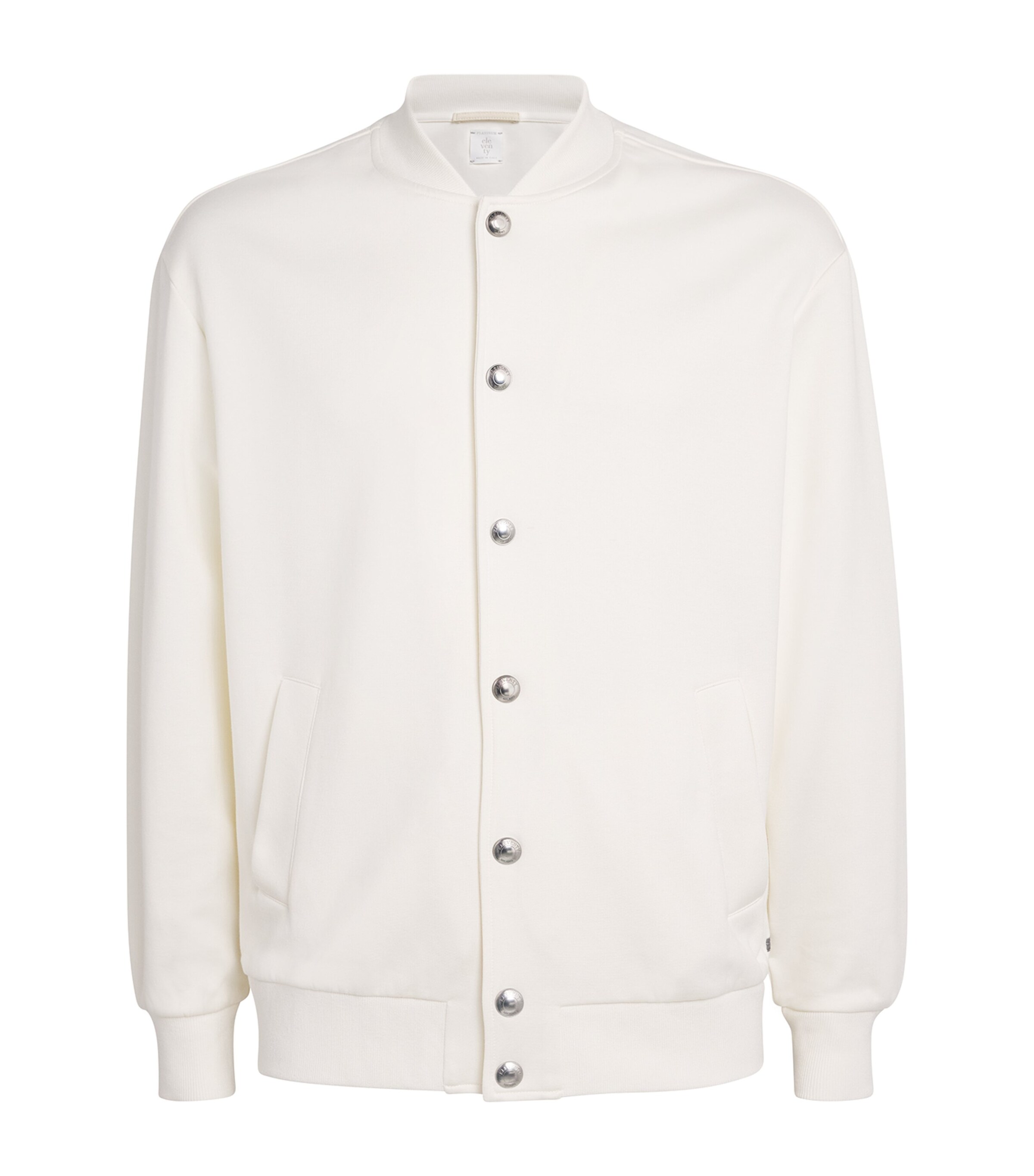 Eleventy Mens Cotton-Blend Bomber Jacket Bianco Image 1