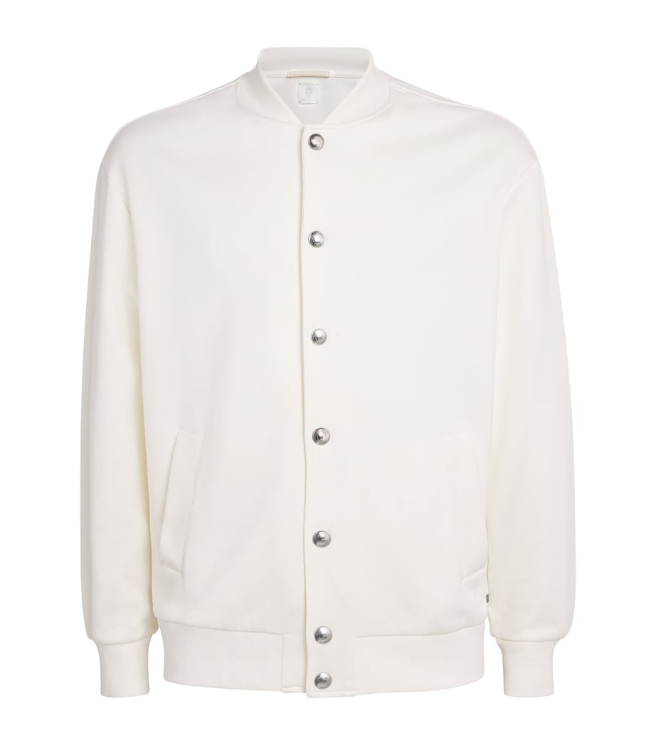Eleventy Mens Cotton-Blend Bomber Jacket Bianco Image 1