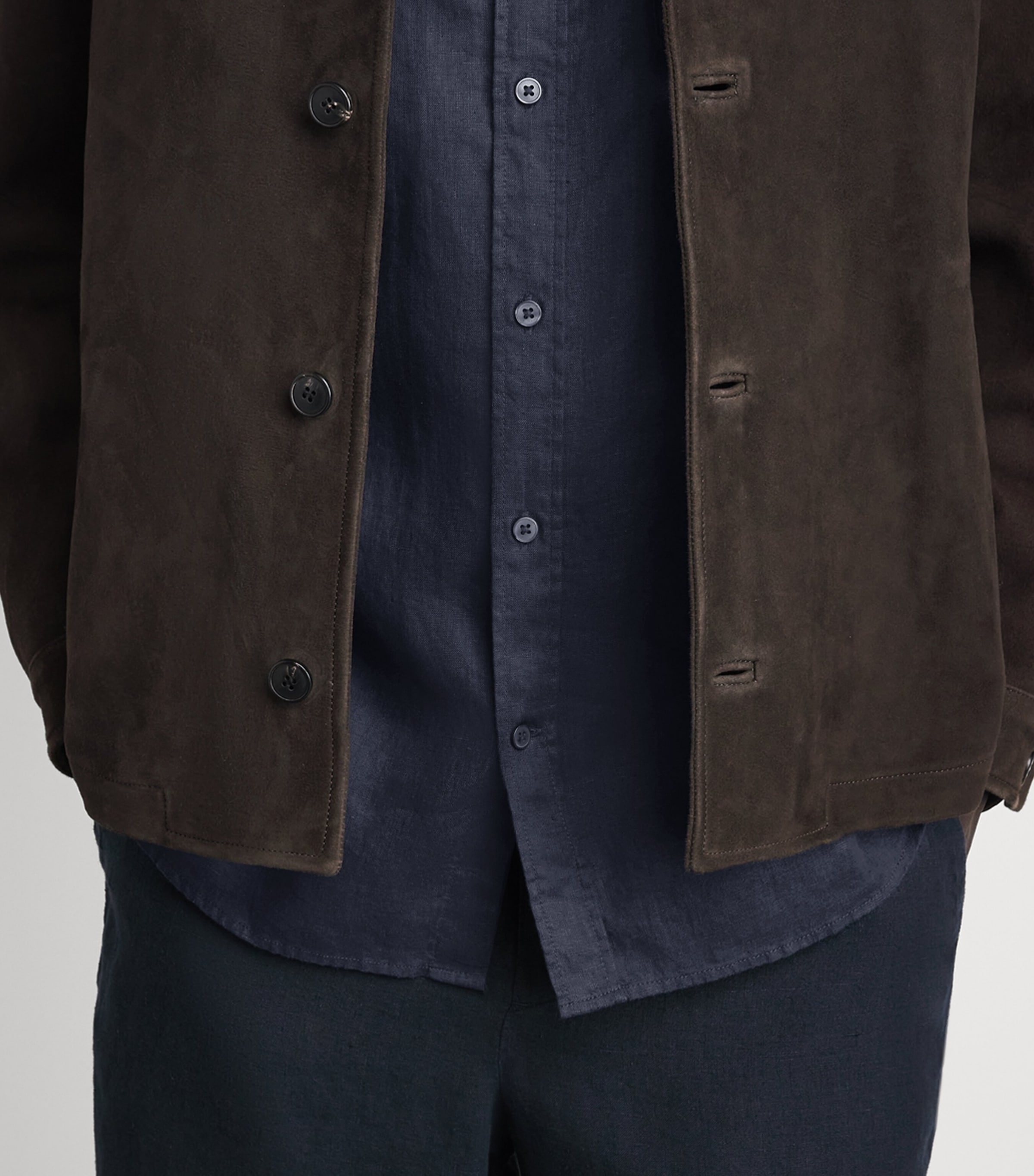 Vince Mens Linen Patch Pocket Shirt Coastal Image 3
