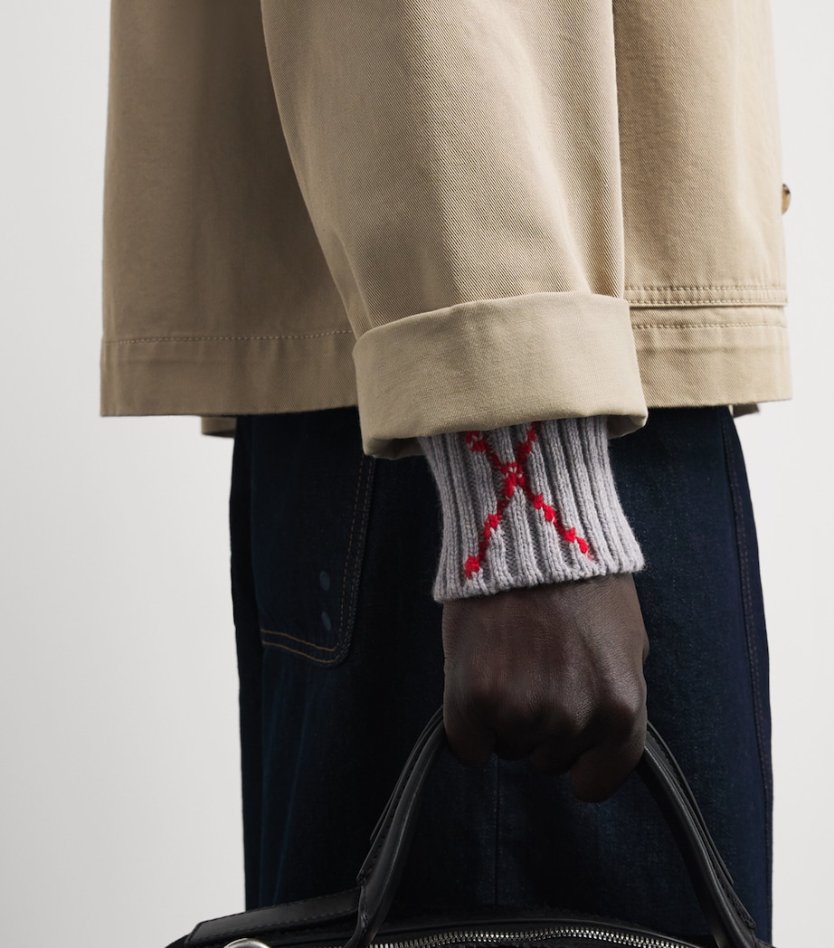 JW Anderson Mens x Pringle Wool Knitted Argyle Sweater Navy Image 3