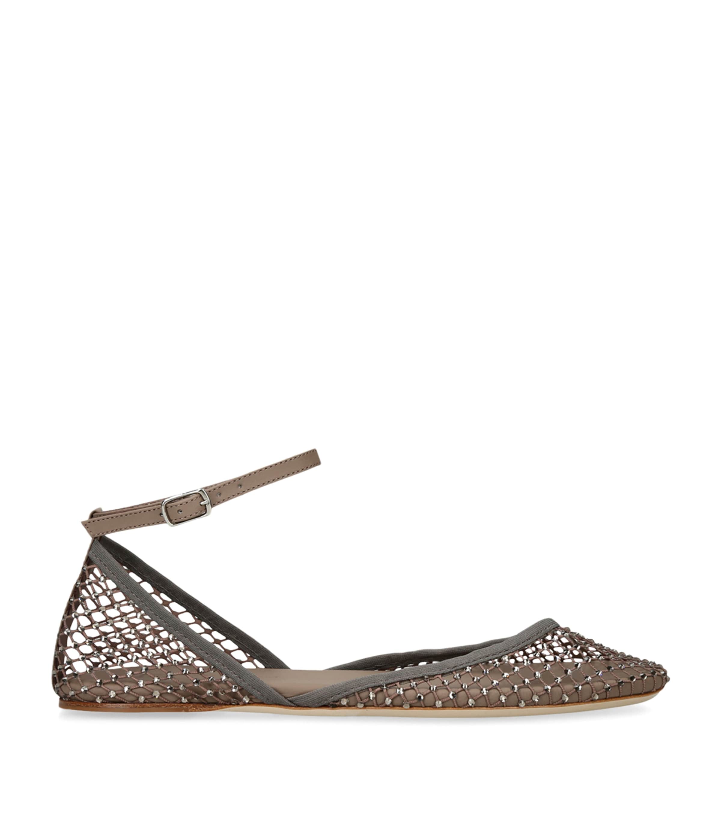 Christopher Esber Mesh Minette Ballet Flats Taupe