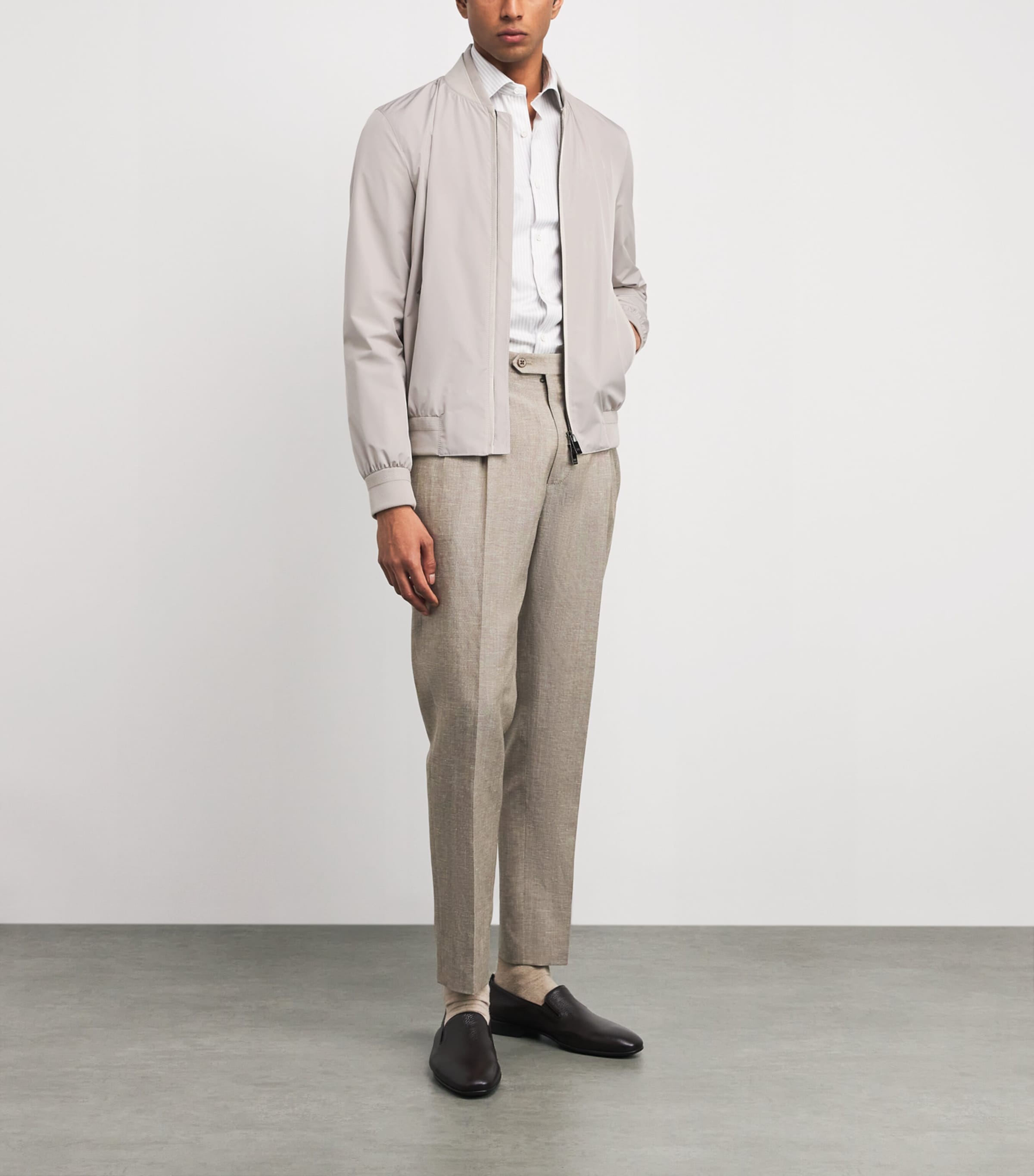 Zip-Up Bomber Jacket 35 NATURAL Image 2