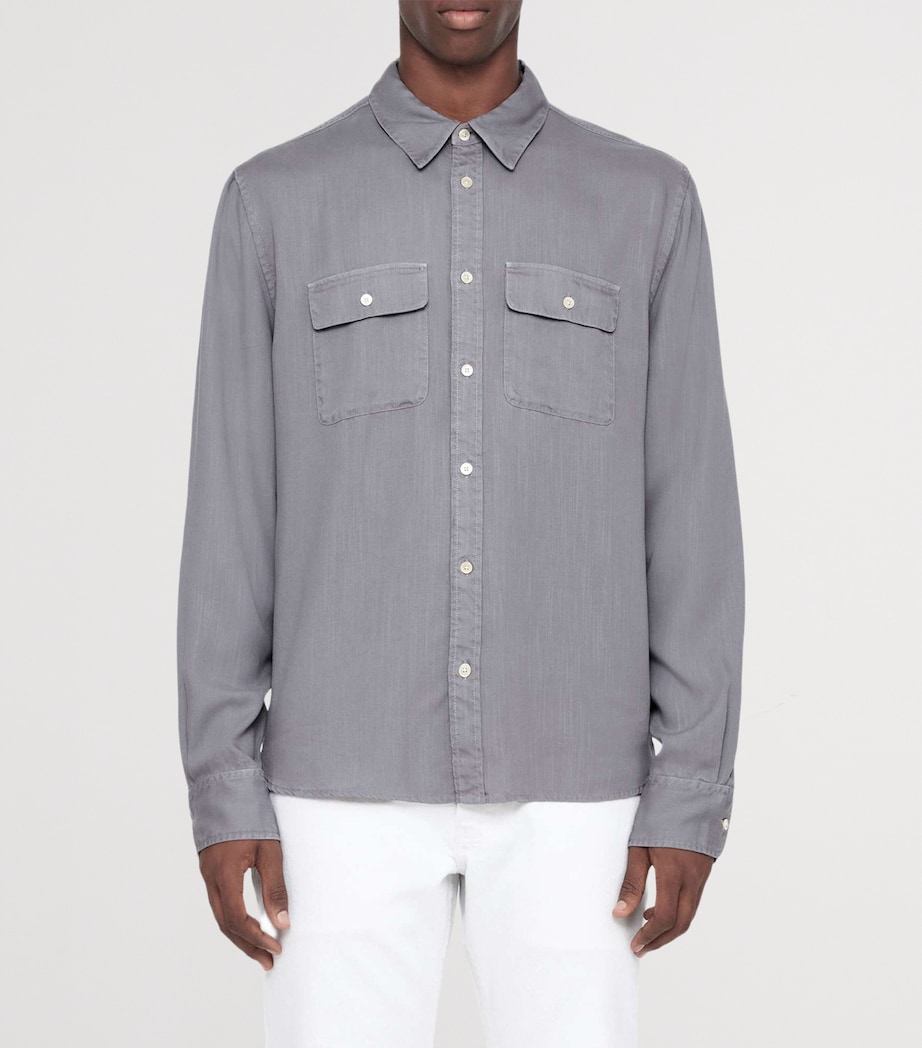 AllSaints Mens Bond Shirt Cloud Grey Image 3