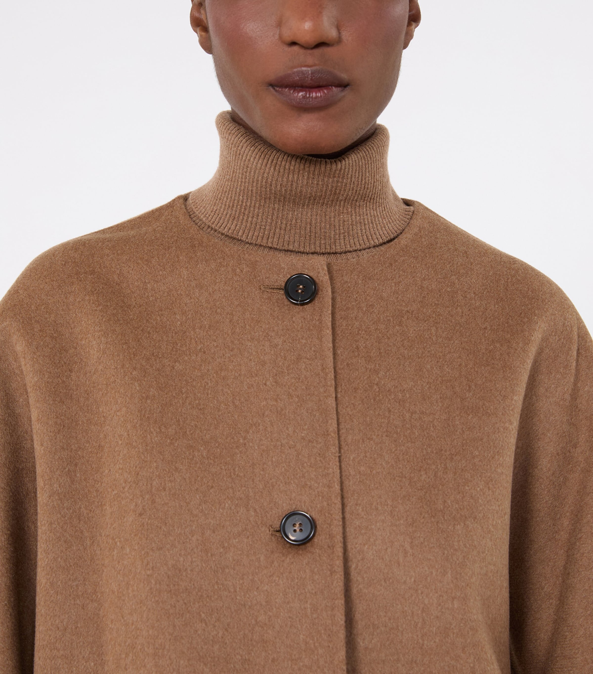 Max Mara Womens Virgin Wool Scarf-Neck Jacket Camel Image 5