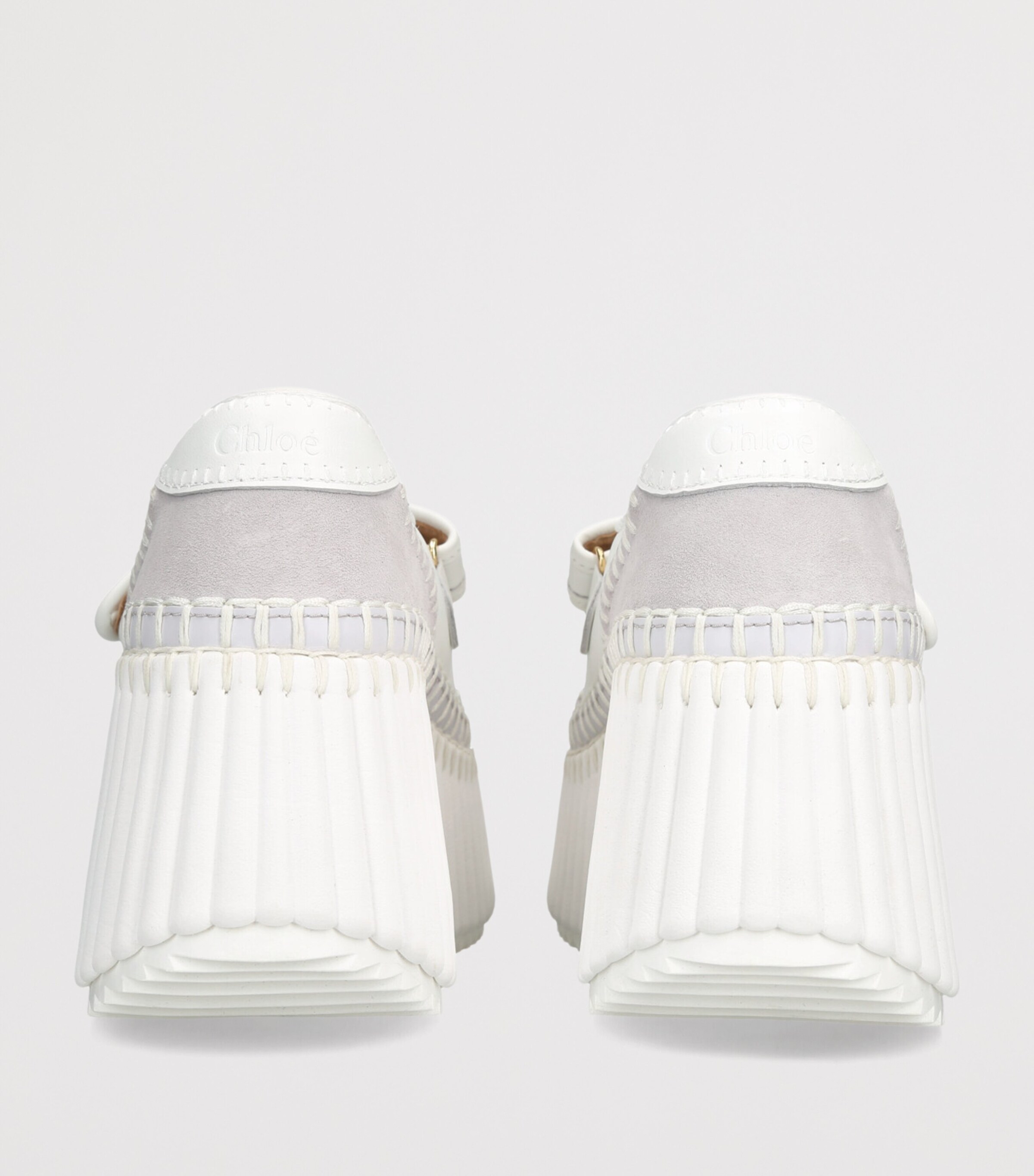 Chloé Leather Nama Platform Ballerina Flats 80 White Image 2