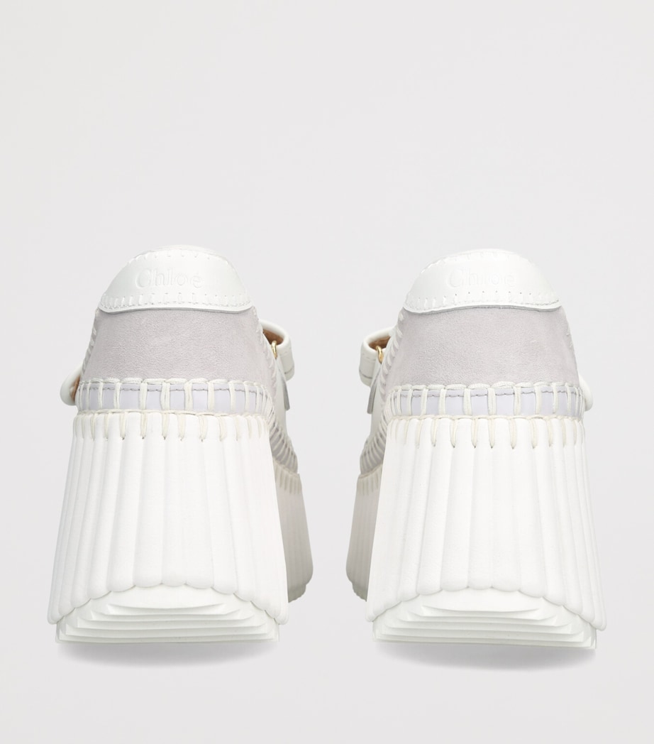 Chloé Leather Nama Platform Ballerina Flats 80 White Image 2