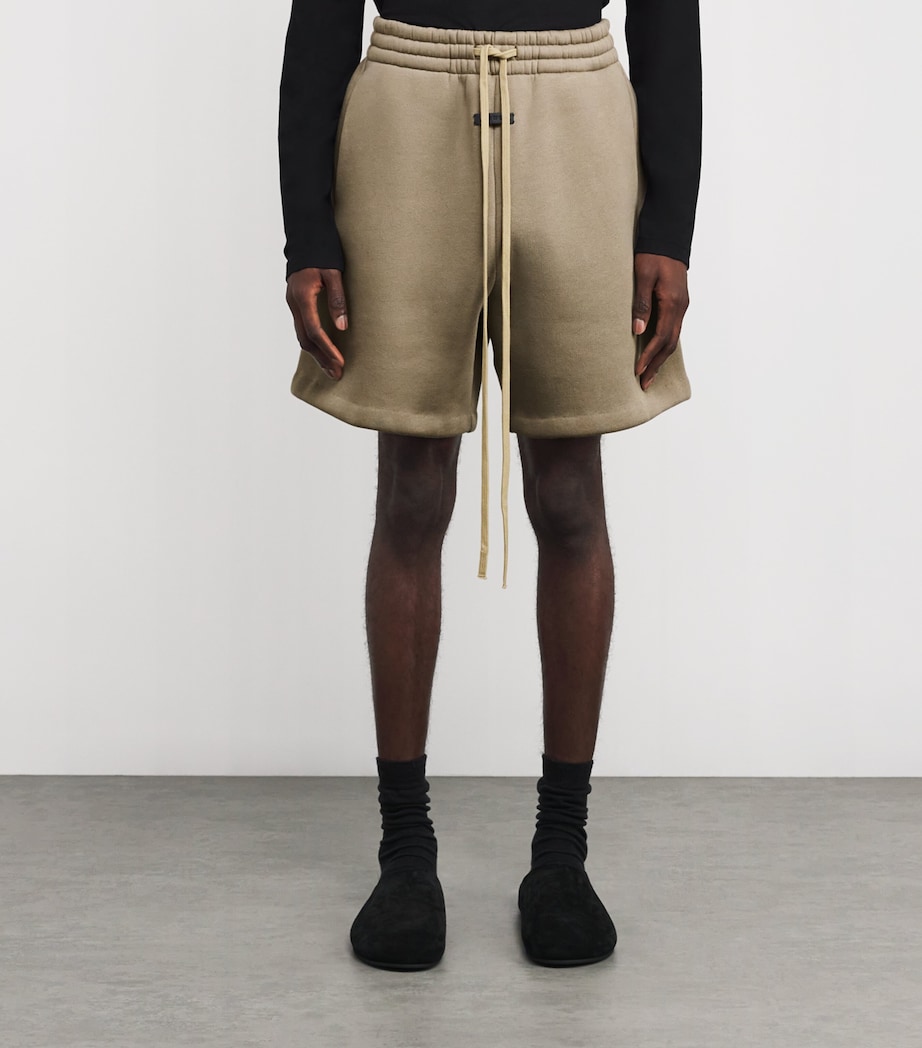 Fear Of God Mens Cotton-Blend Fleece Sweatshorts Dusty Beige Image 3
