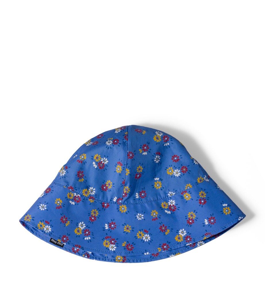 Miu Miu Cotton Floral Bucket Hat Light Blue Image 1