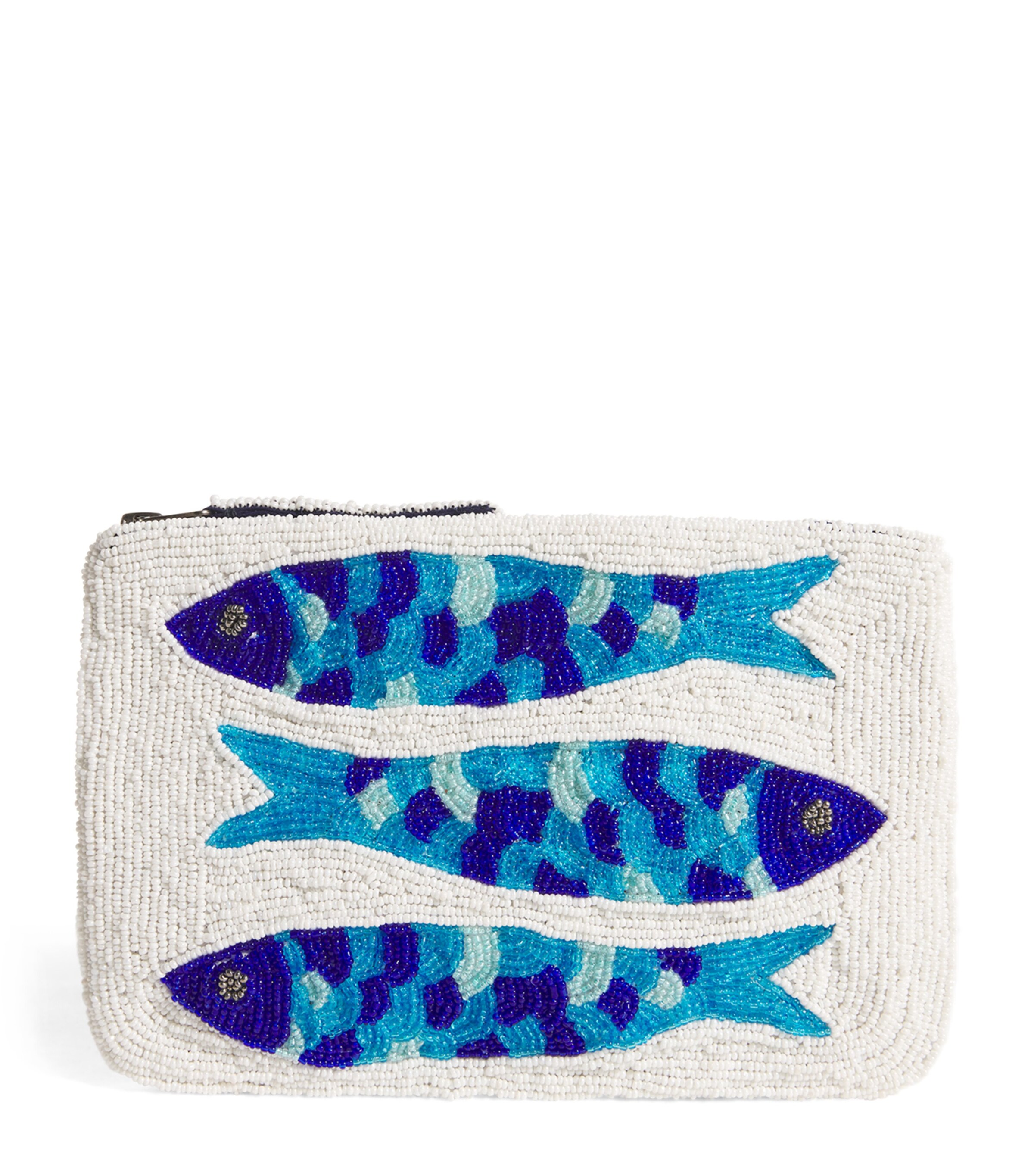 the Jacksons Beaded Fish Clutch Bag Blue Image 1