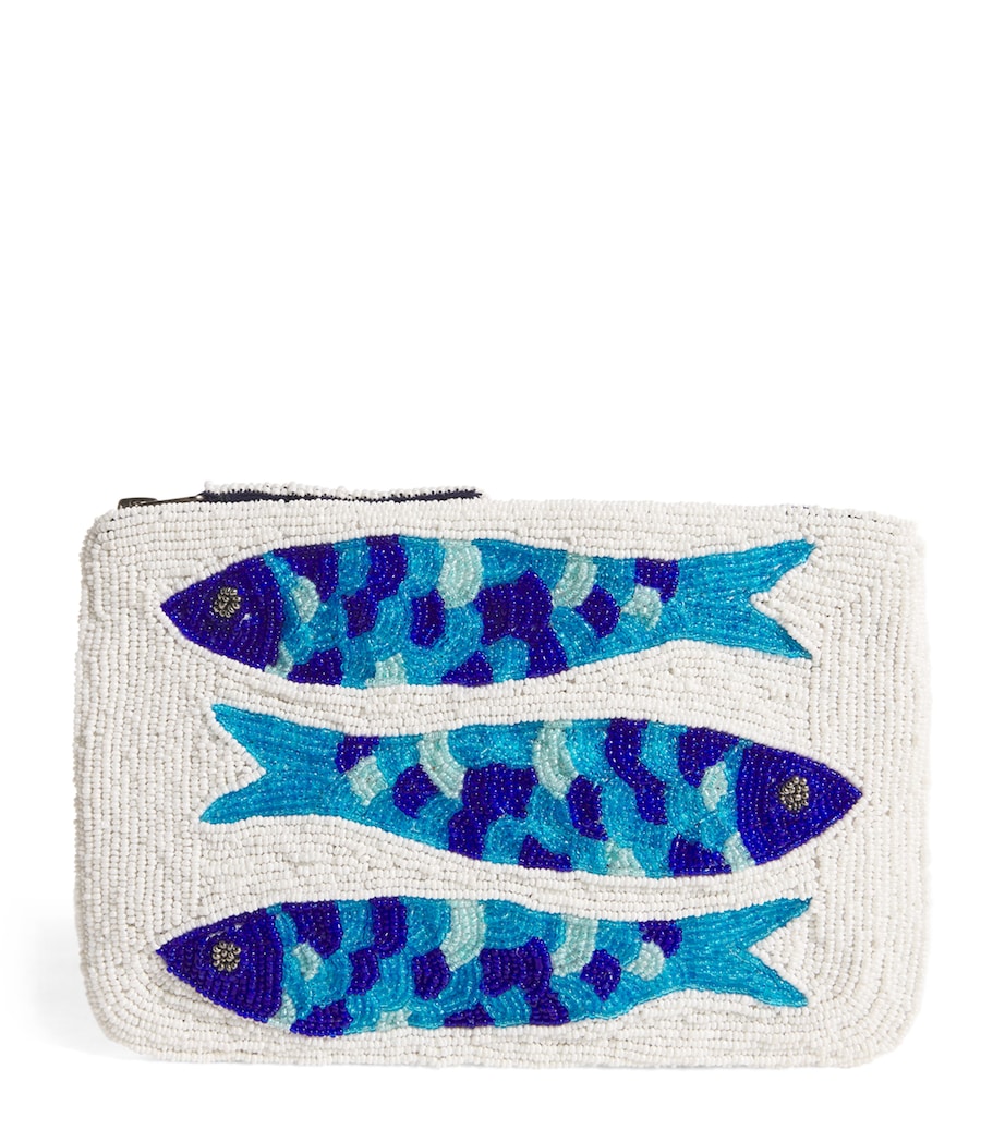 the Jacksons Beaded Fish Clutch Bag Blue Image 1