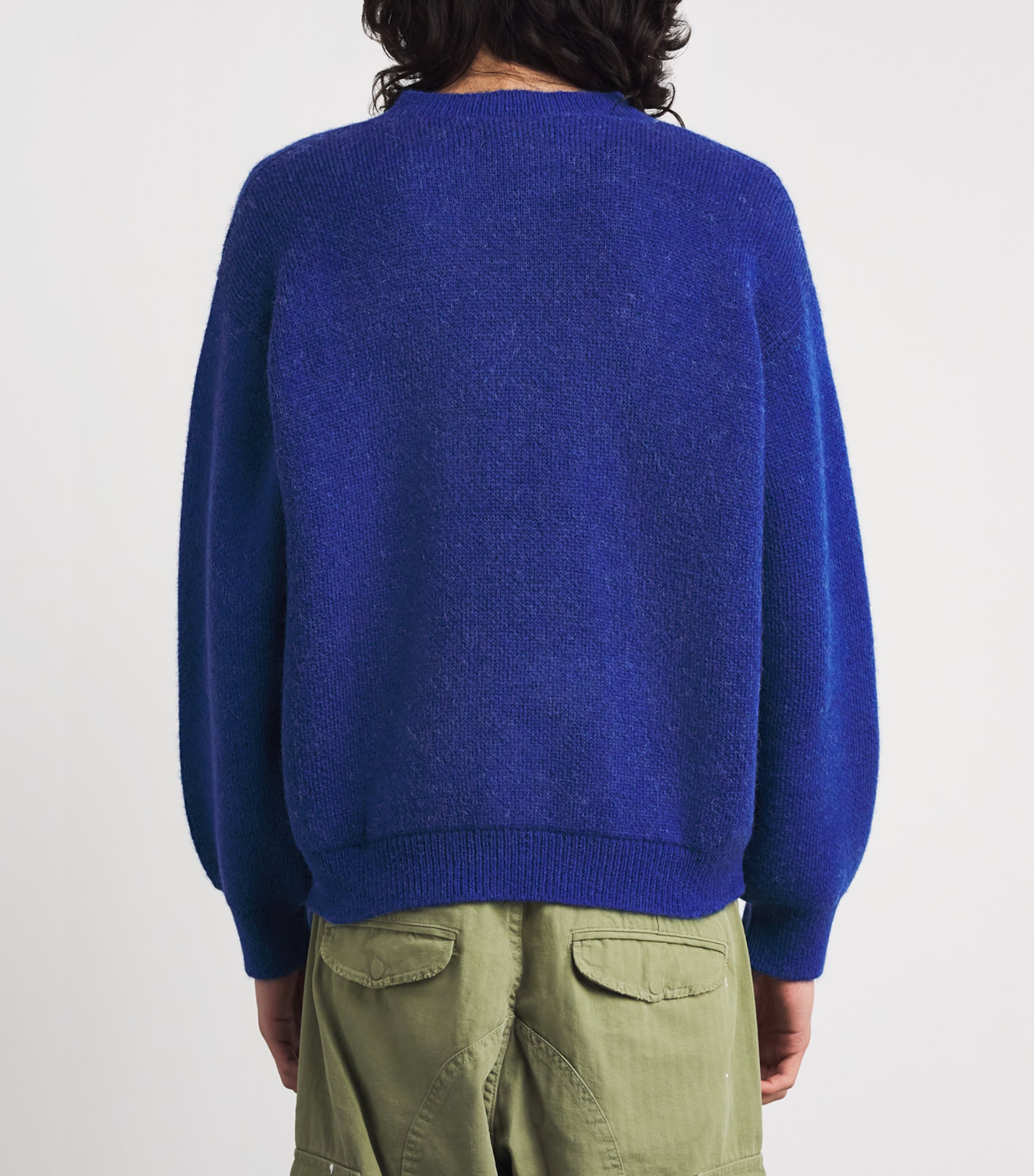 Cherry Los Angeles Mens Alpaca-Blend Won the West Sweater Bright Blue Image 5
