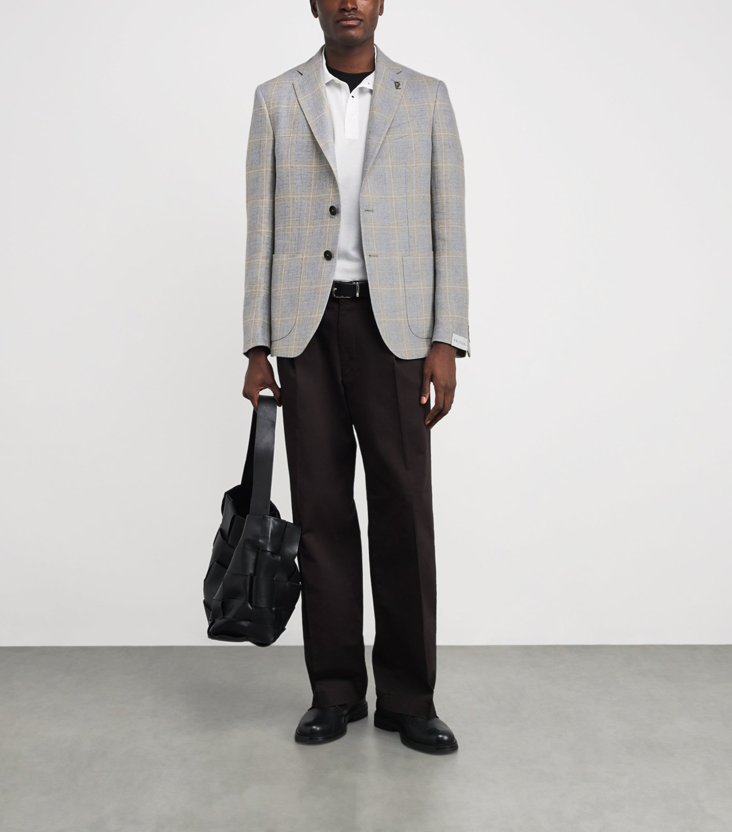Wool-Linen Check Blazer 21 LIGHT GREY Image 2