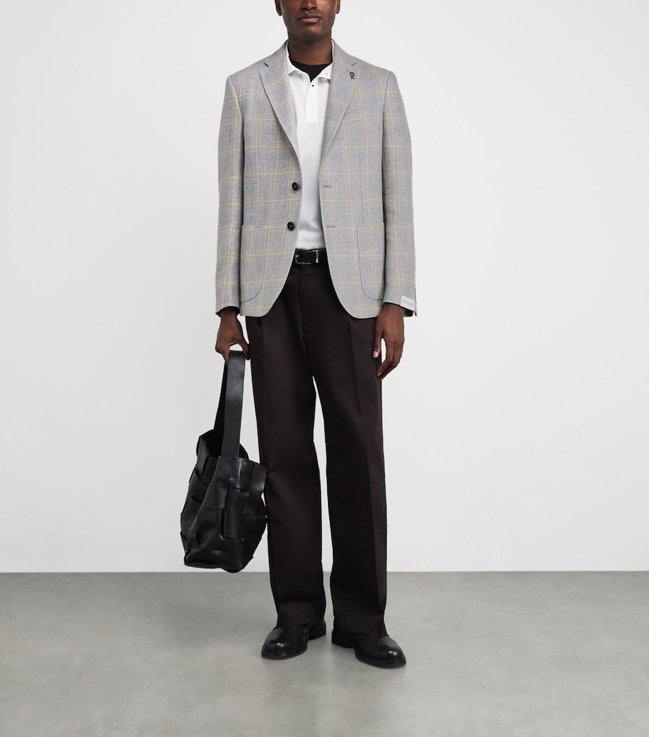 Wool-Linen Check Blazer 21 LIGHT GREY Image 2