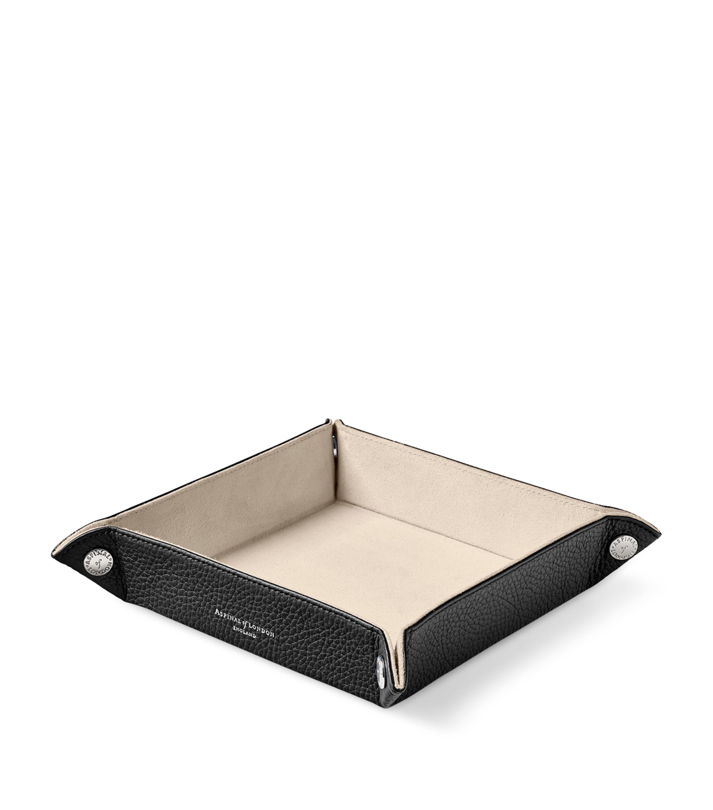 Aspinal Of London Medium Leather Tidy Tray In Black