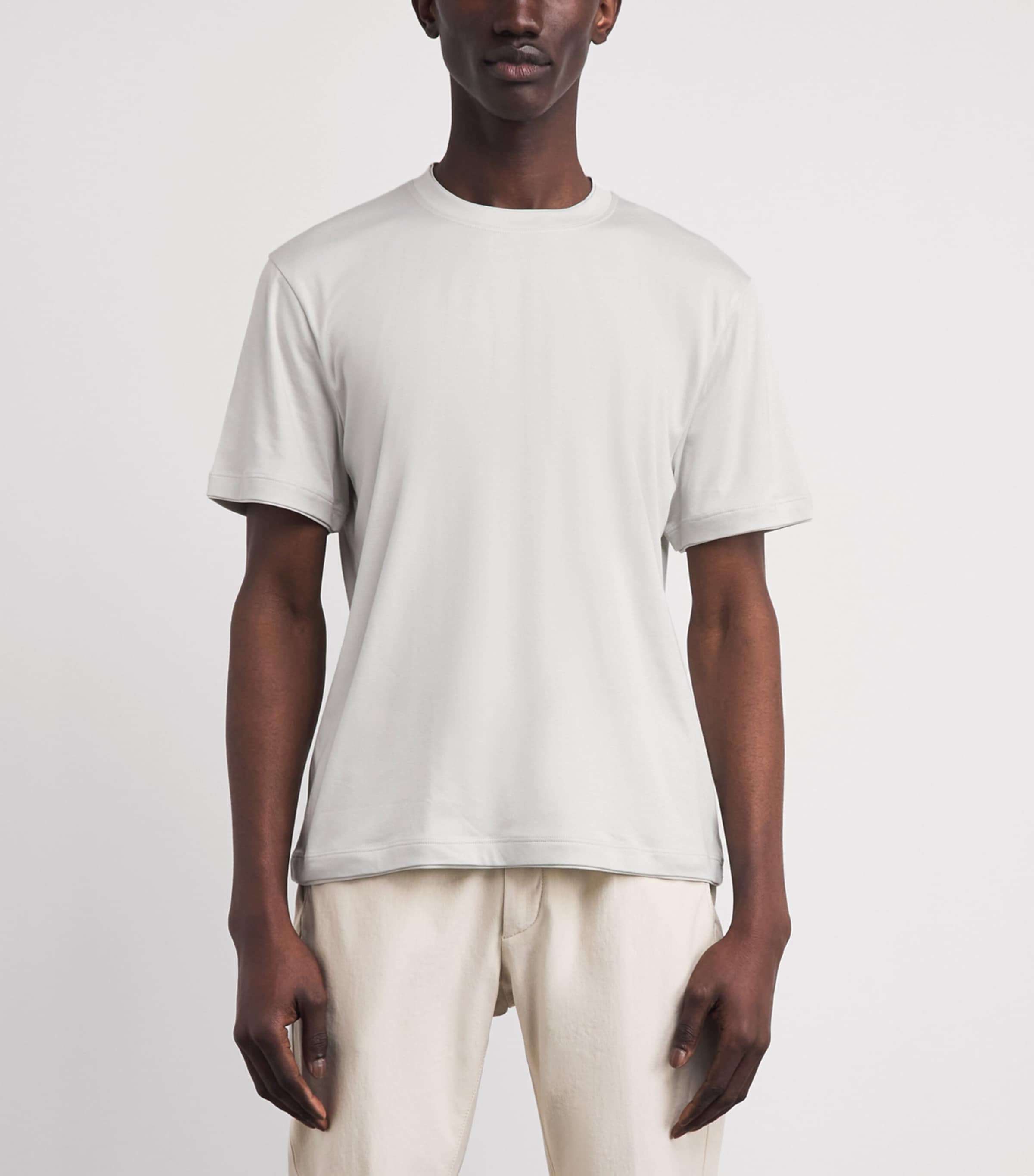 Eleventy Mens Cotton-Modal T-Shirt Sabbia Image 4