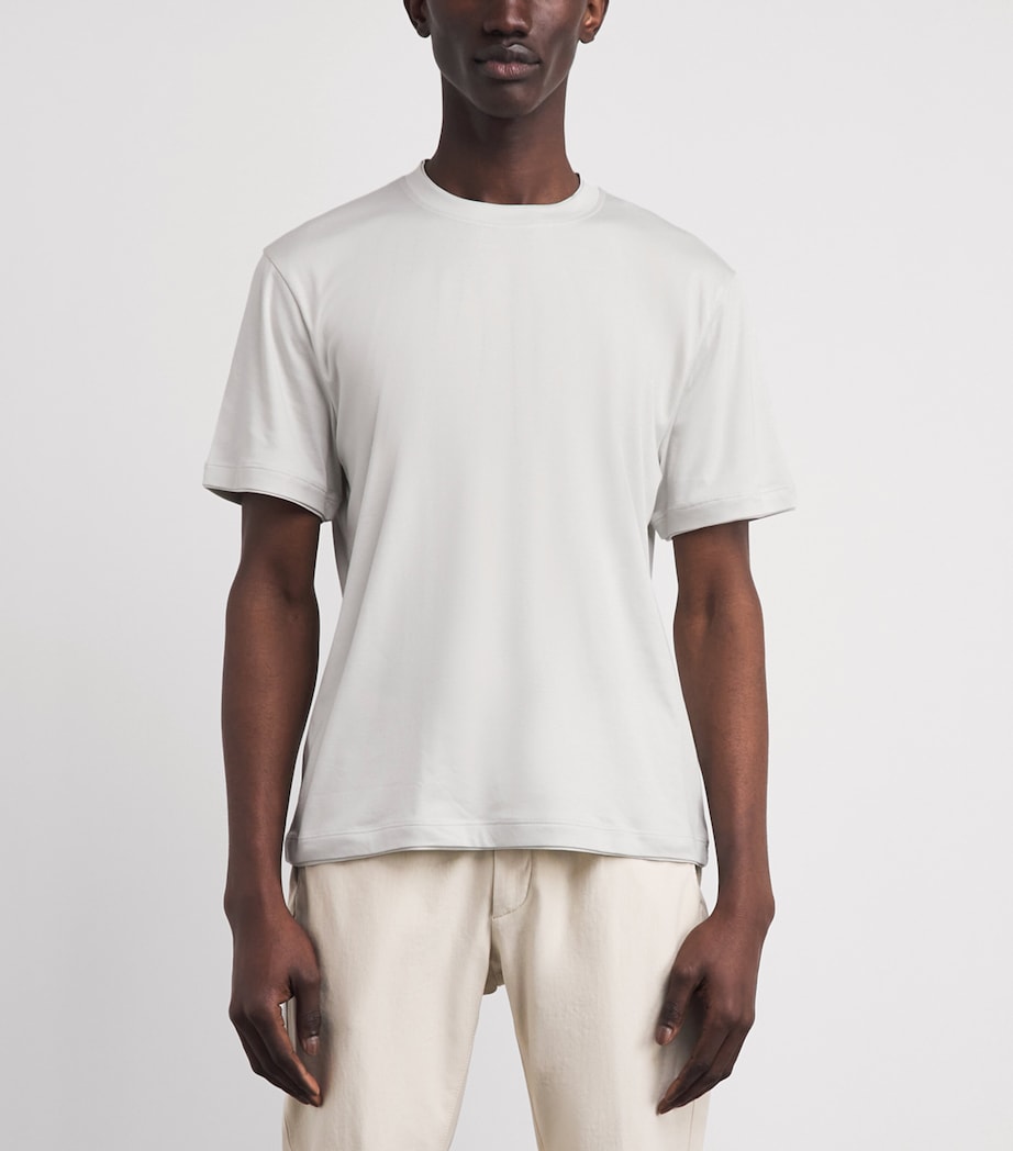Eleventy Mens Cotton-Modal T-Shirt Sabbia Image 4