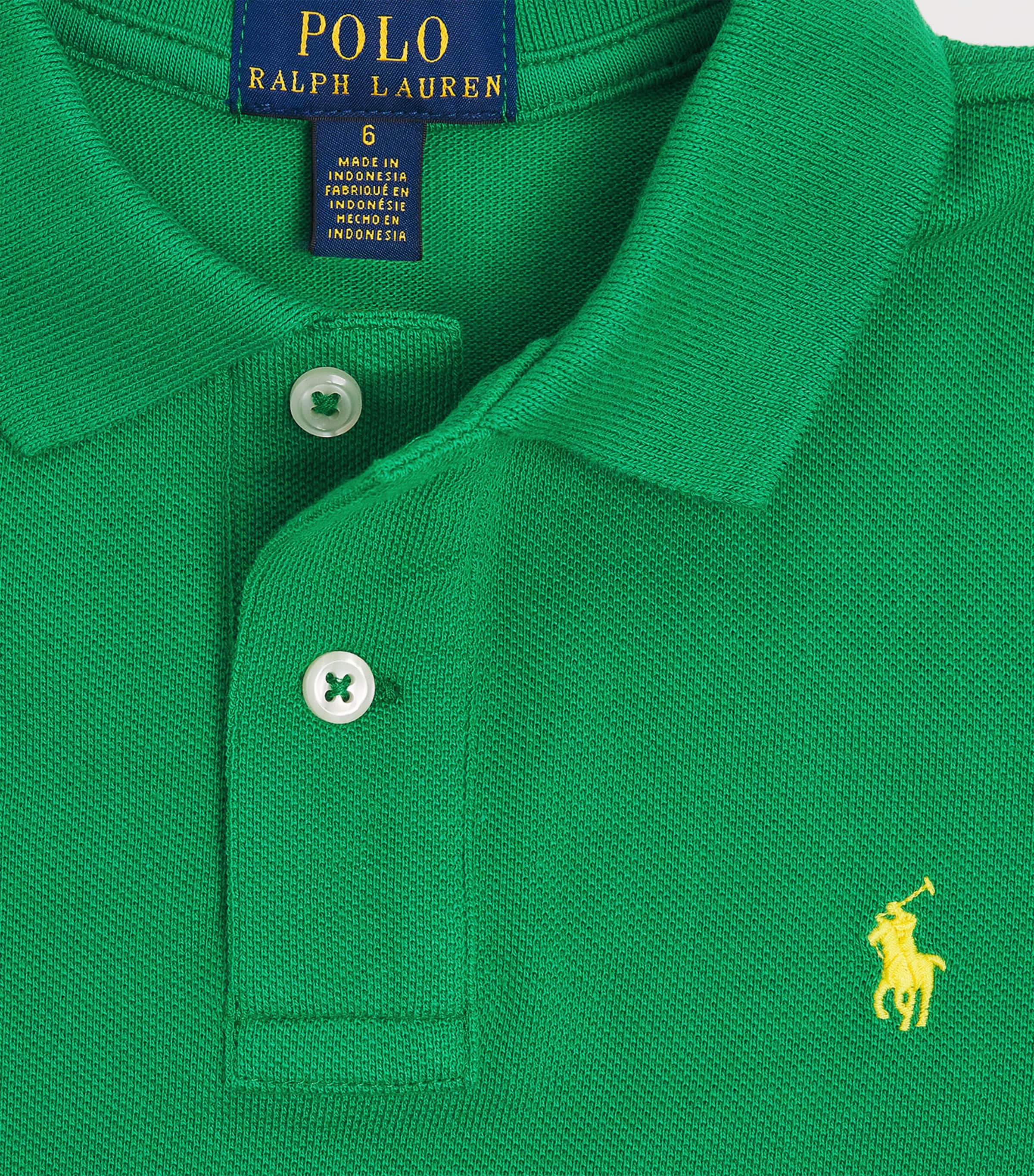 Cotton Polo Shirt (6-14 Years) GREEN Image 3