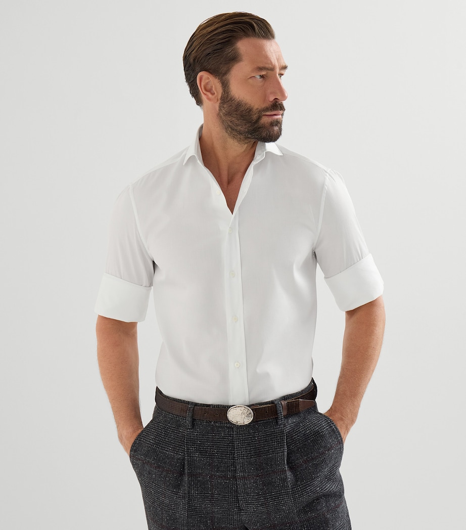 Brunello Cucinelli Mens Cotton Twill Shirt Image 2