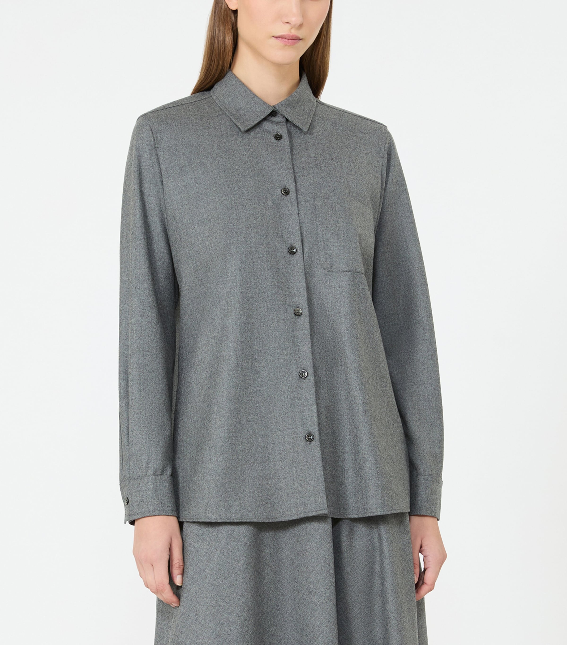 Max Mara Grey Cashmere Long-Sleeve Shirt | Harrods US