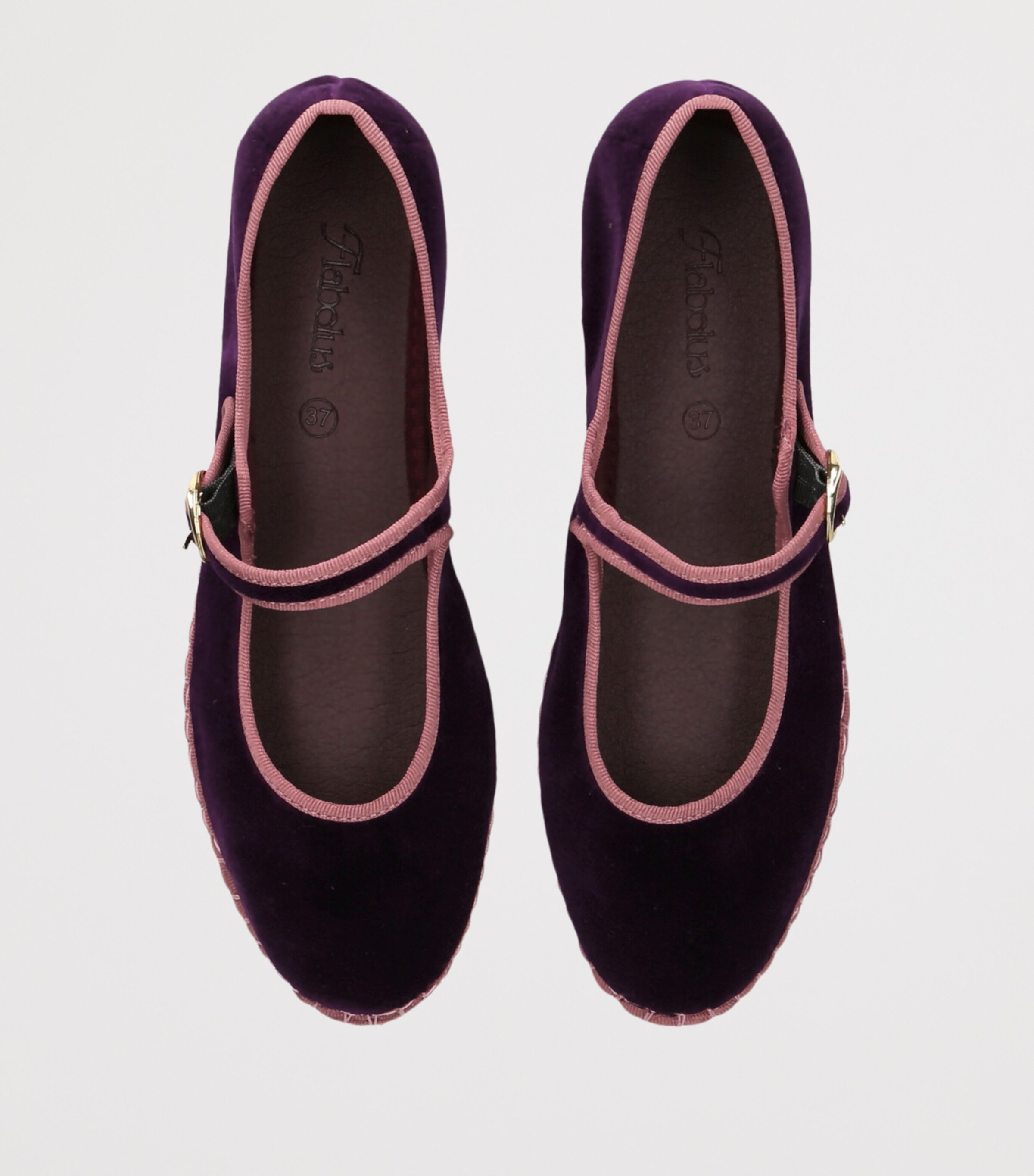 Flabelus Velvet Randle Mary Jane Flats Purple Image 4