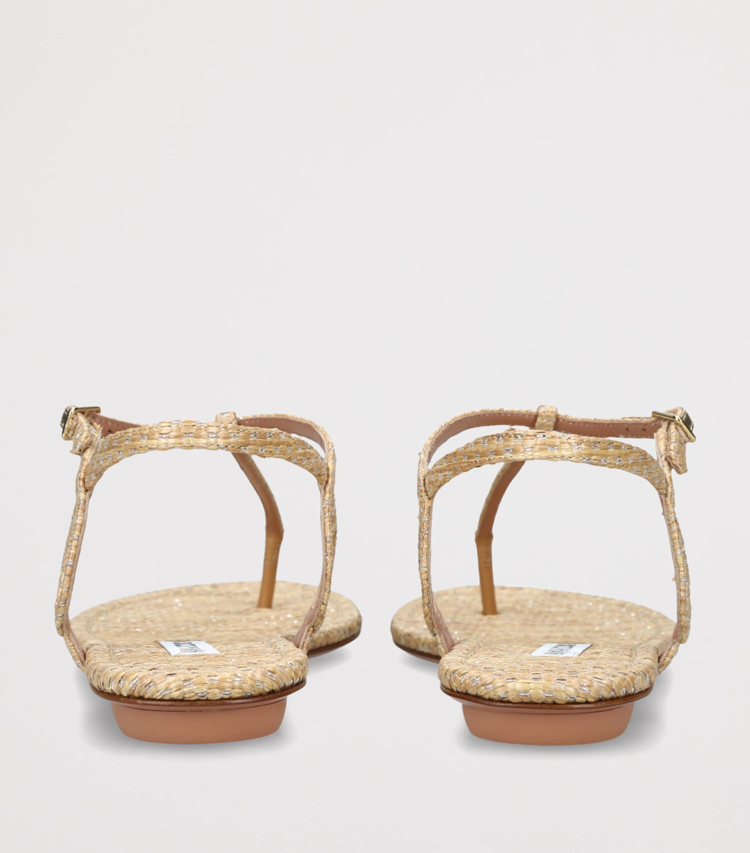 Aquazzura Woven Almost Bare Sandals Beige Image 2