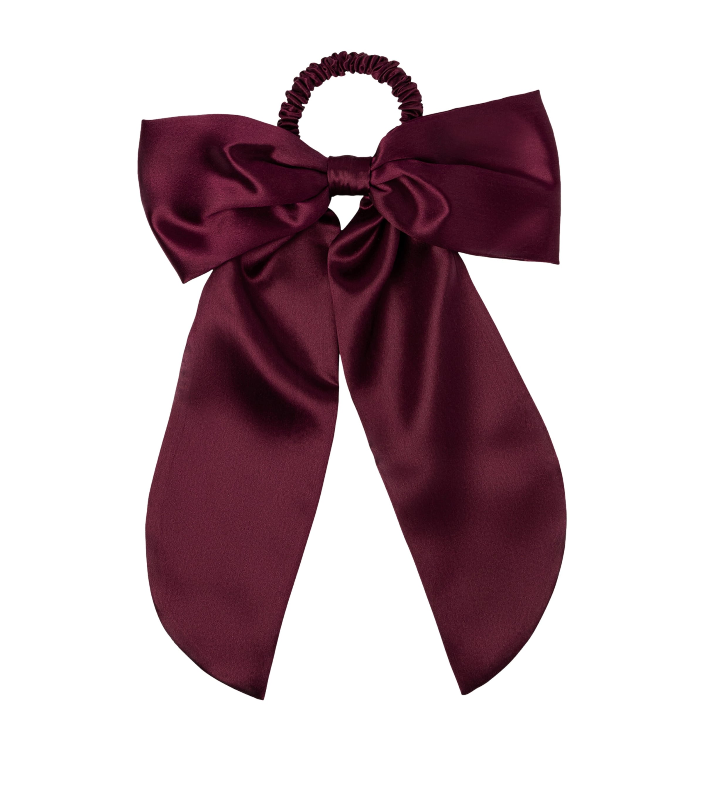 Slip Mulberry Silk Hair Bow Crimson Image 2