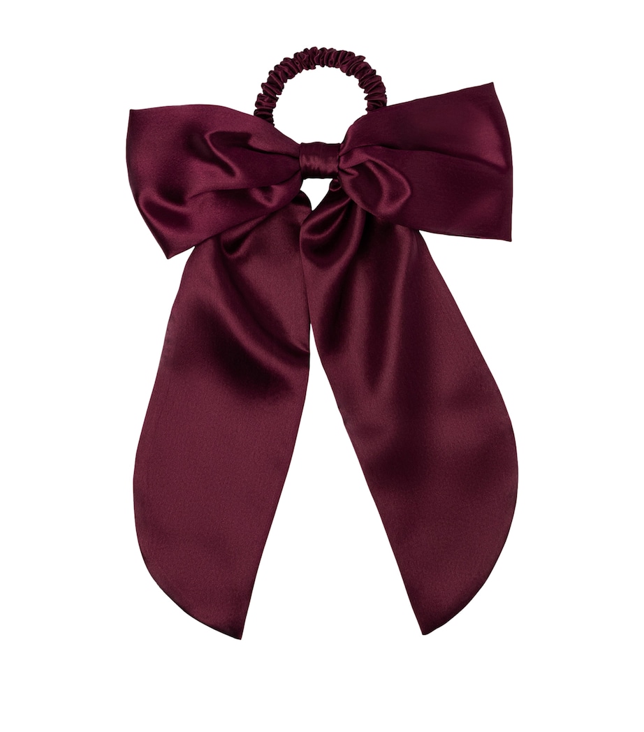 Slip Mulberry Silk Hair Bow Crimson Image 2