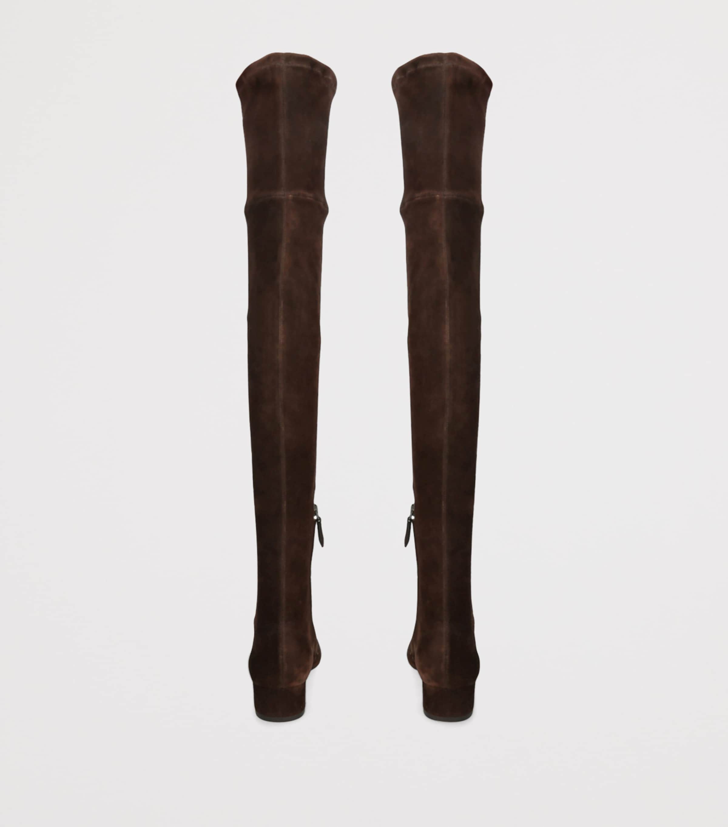 Suede Remi Over-The-Knee Boots 35 DARK BROWN Image 2